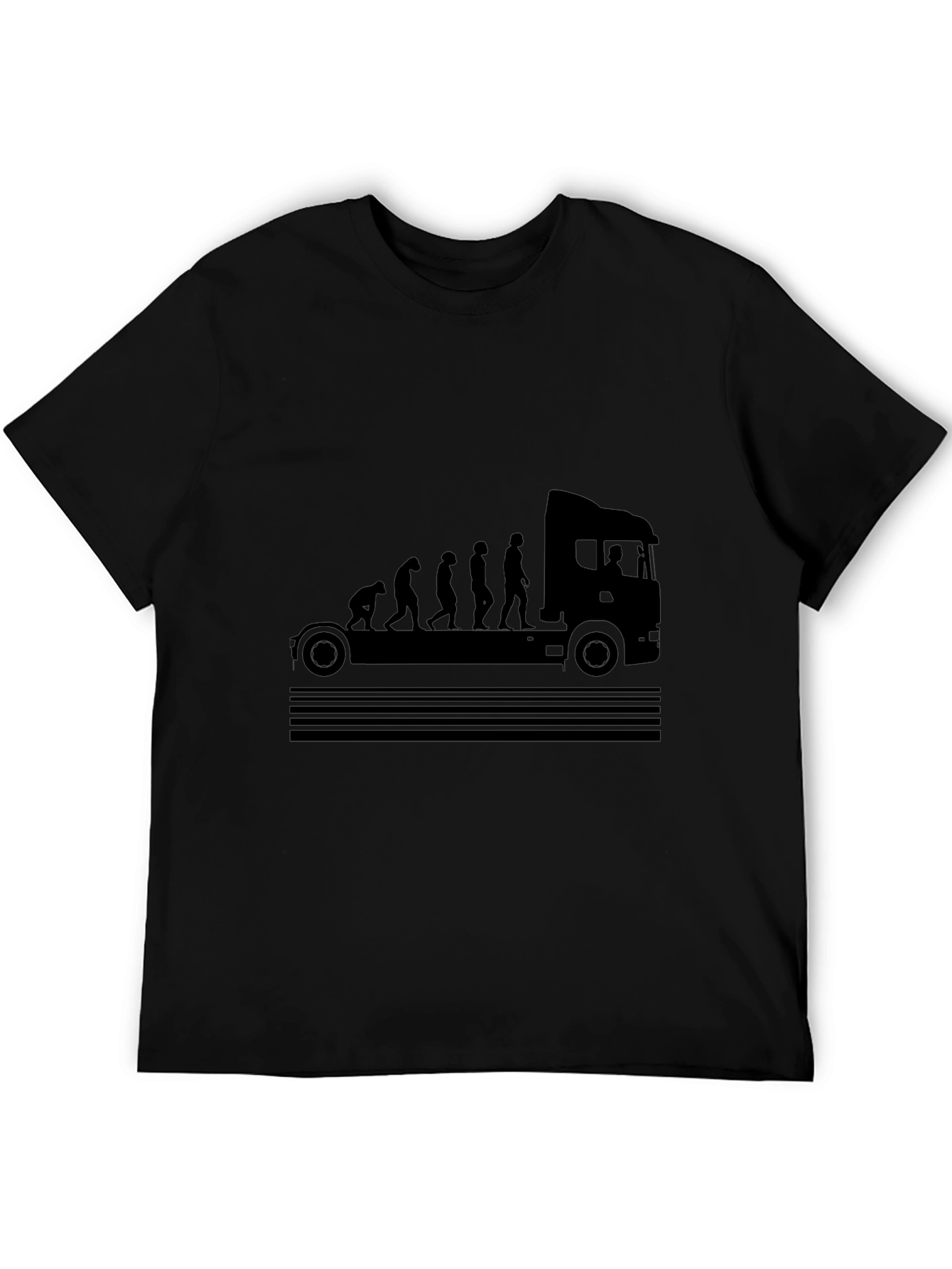 Black Truck Driver Evolution Black T-Shirt view 5