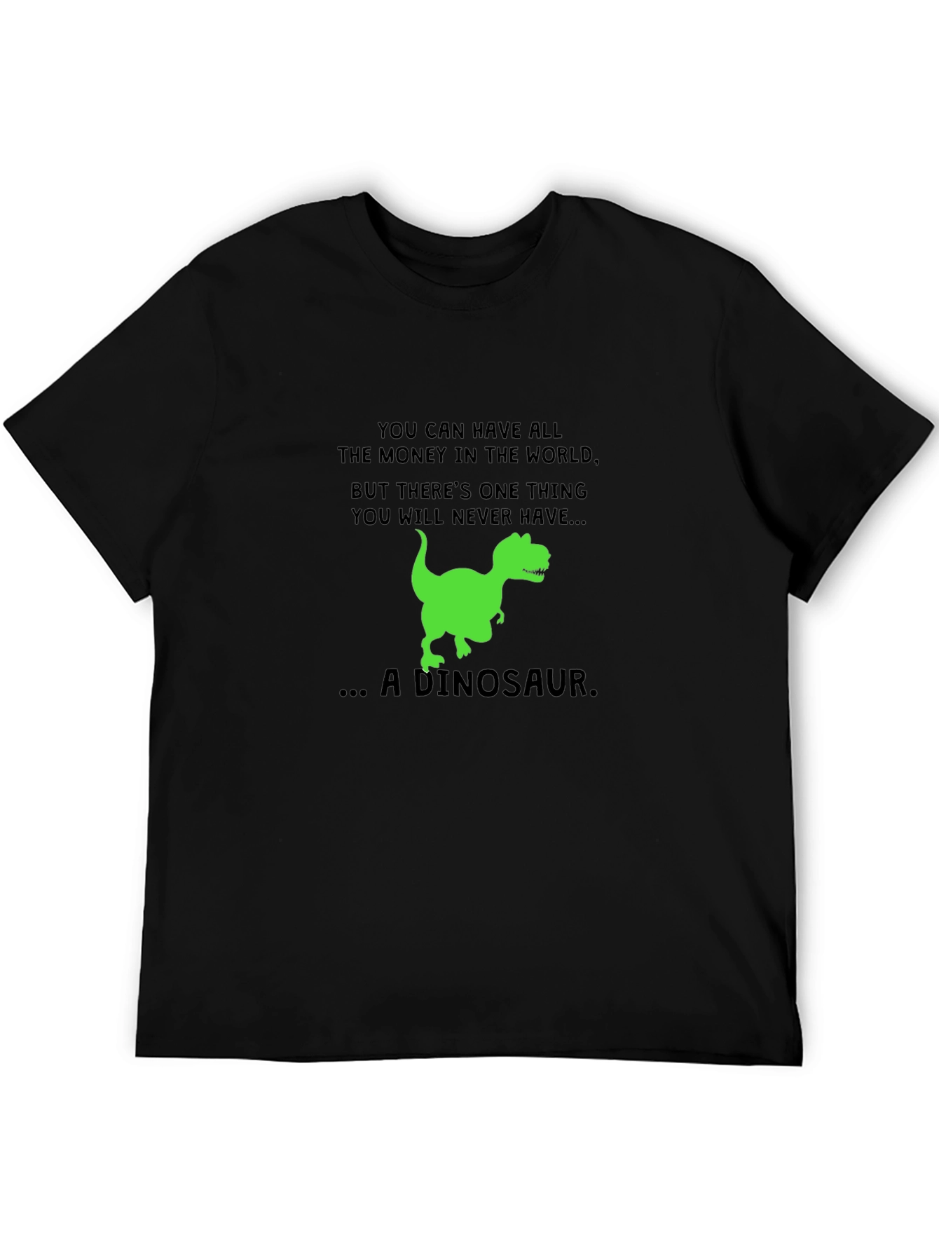 Black Dinosaur Graphic T-Shirt - Humorous Statement Tee view 5