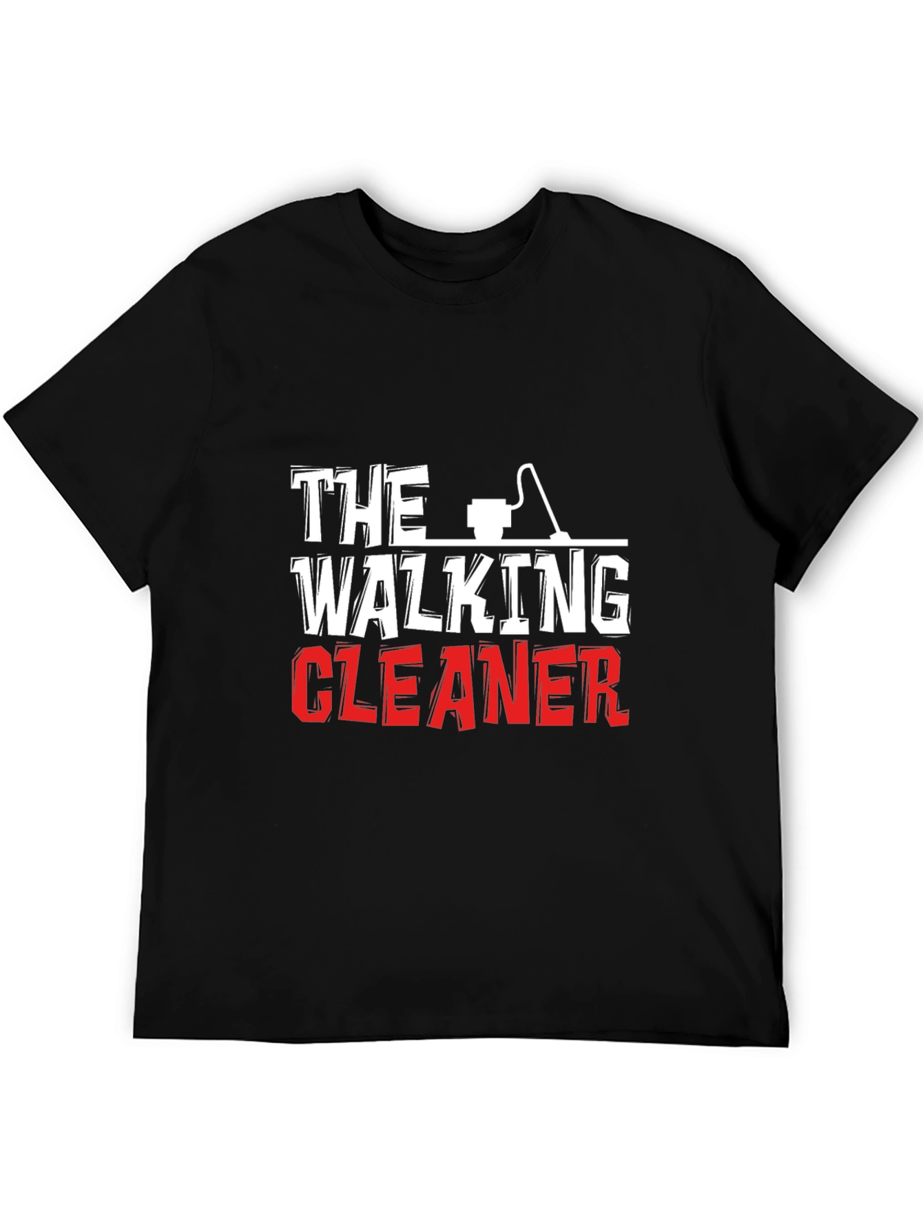 Black The Walking Cleaner Graphic T-Shirt view 5