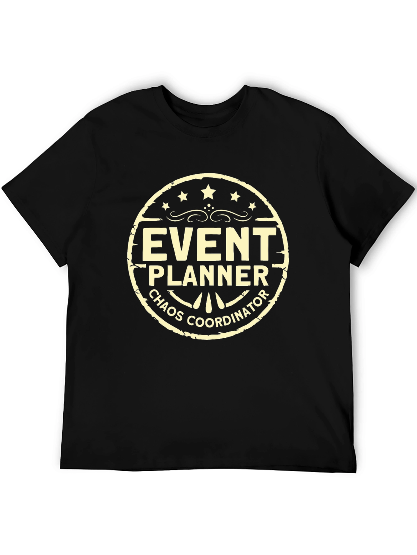 Black Event Planner Chaos Coordinator Black T-Shirt view 5