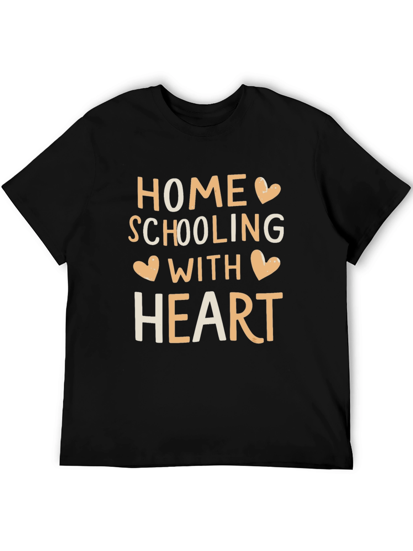 Black Homeschooling With Heart T-Shirt view 5