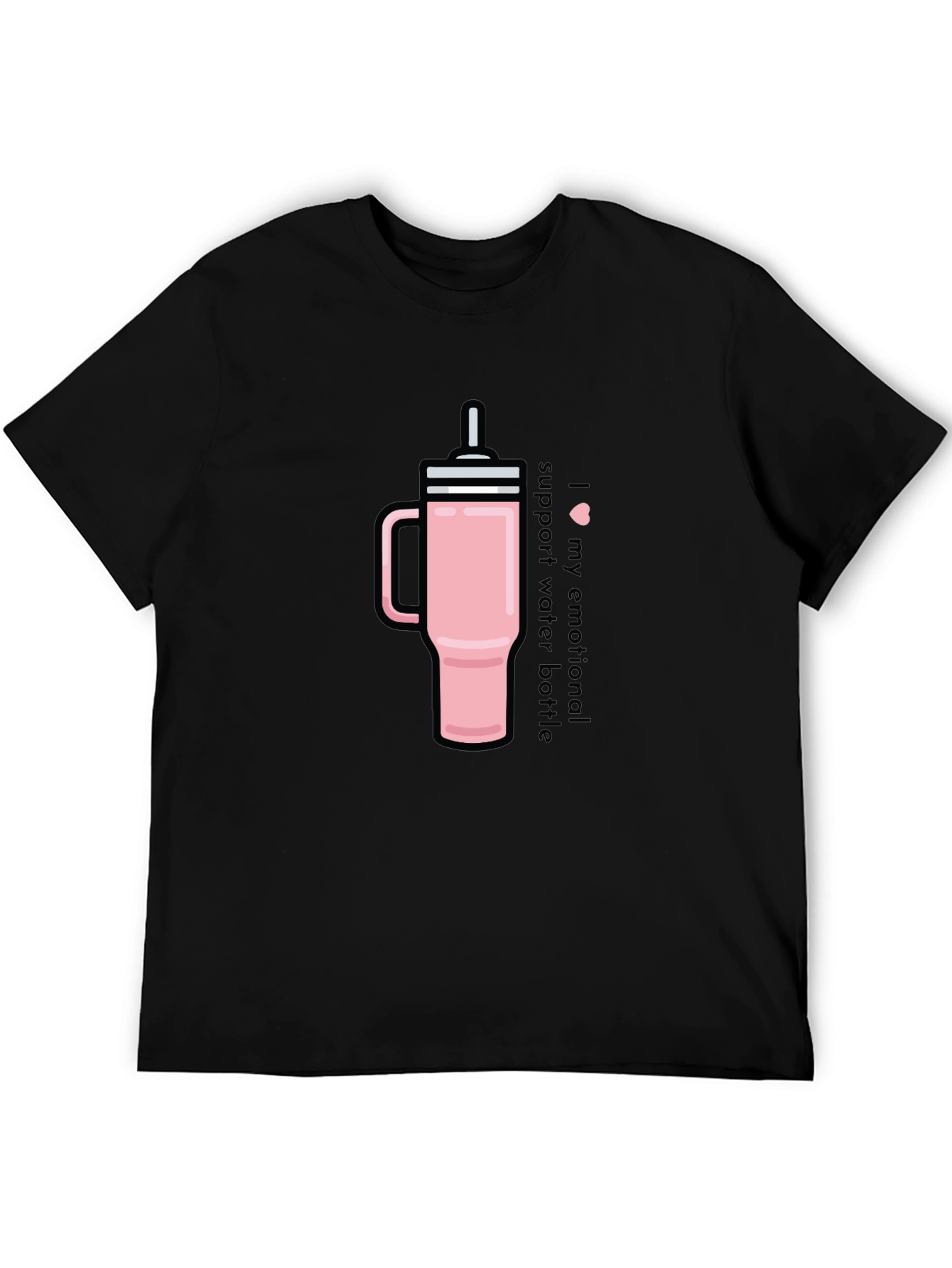 Black Emotional Support Water Bottle Tee - Black view 5