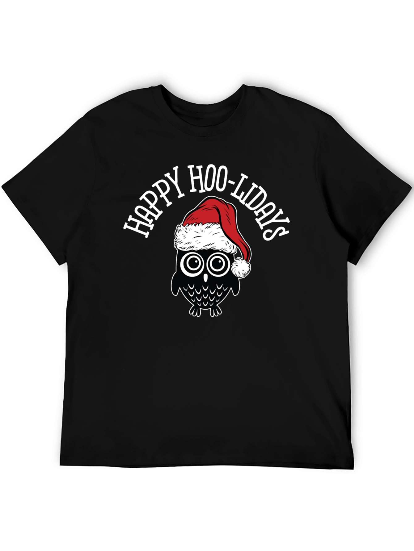 Black Happy Hoo-lidays Owl Graphic Tee view 5
