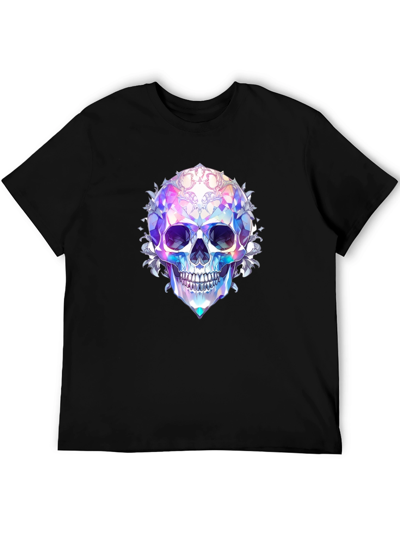 Black Prismatic Skull Graphic Tee view 5