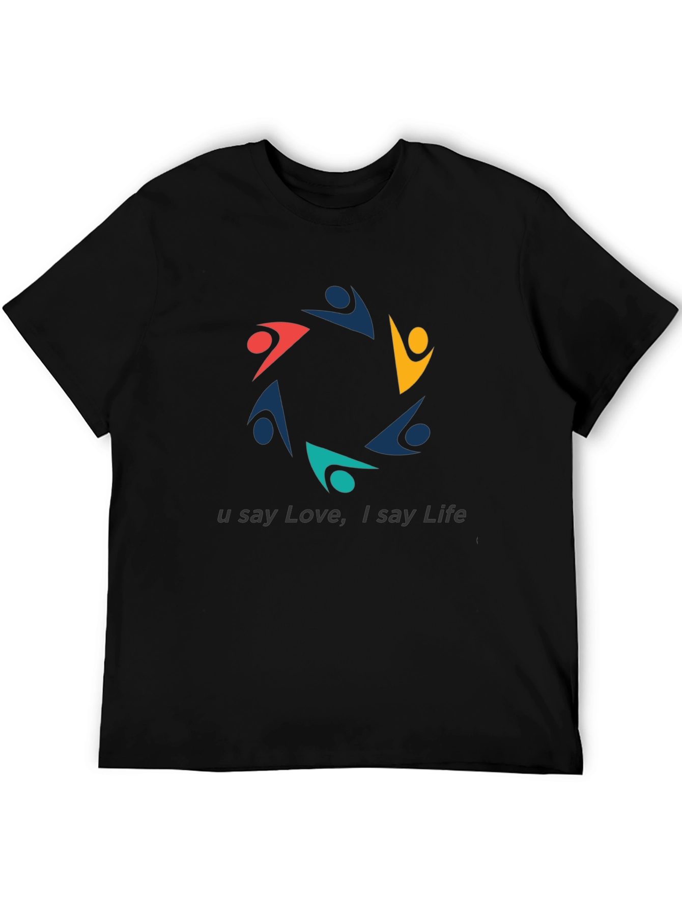 Black Unity Love Life Graphic Black T-Shirt view 5