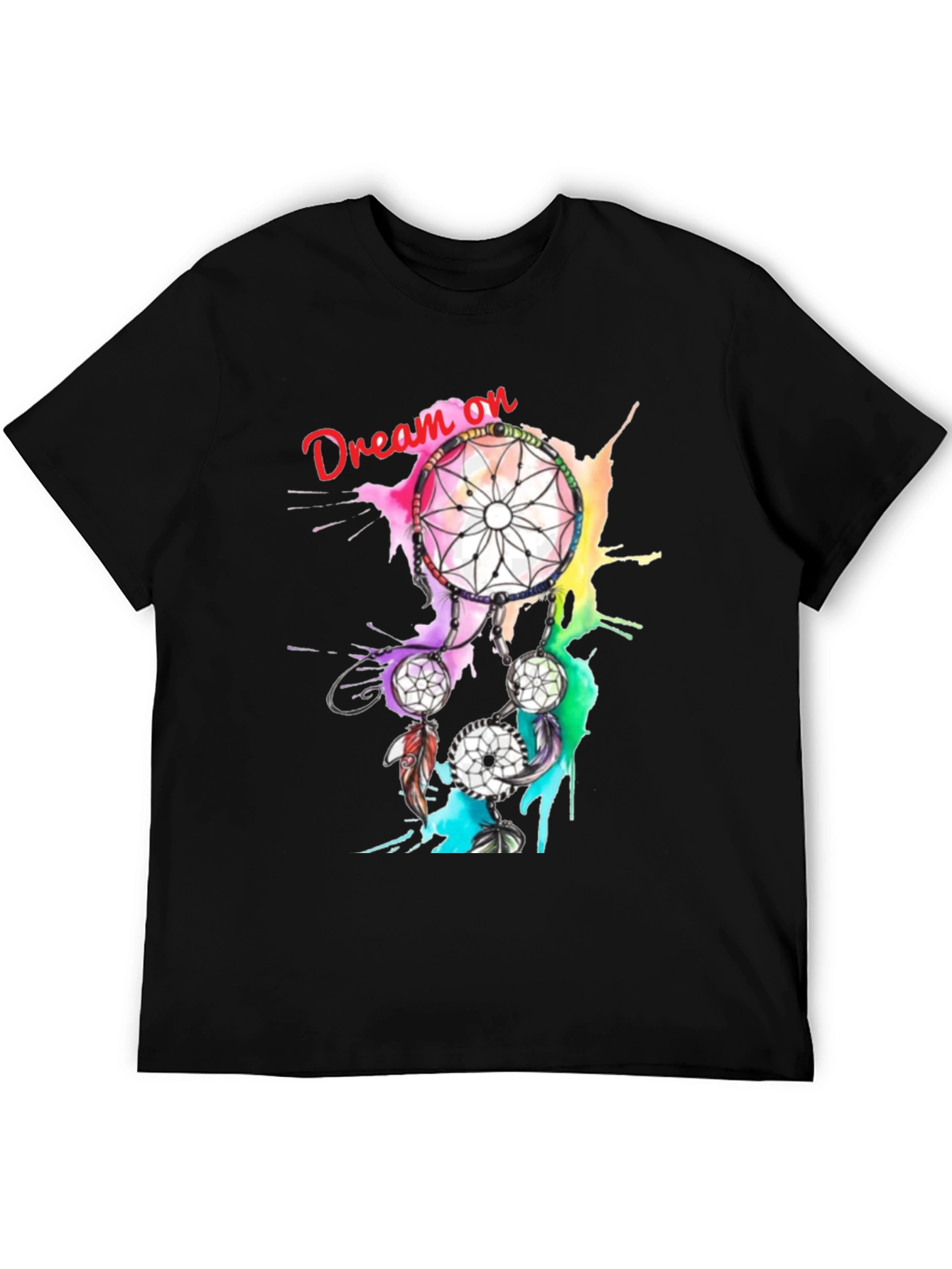 Black Dream On Dreamcatcher Graphic Tee - Black T-Shirt view 5