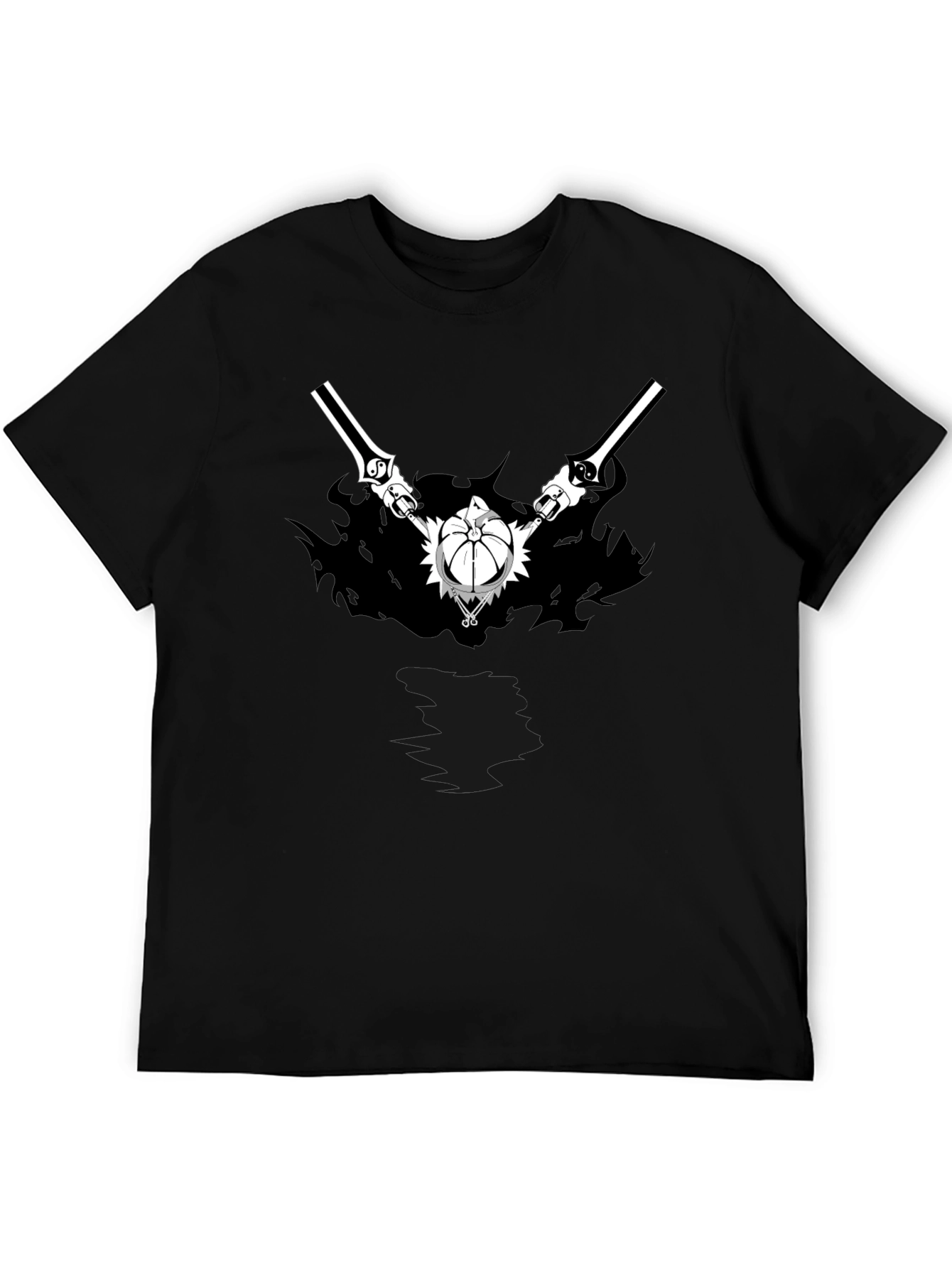 Black Anime Graphic Print Black T-Shirt view 5