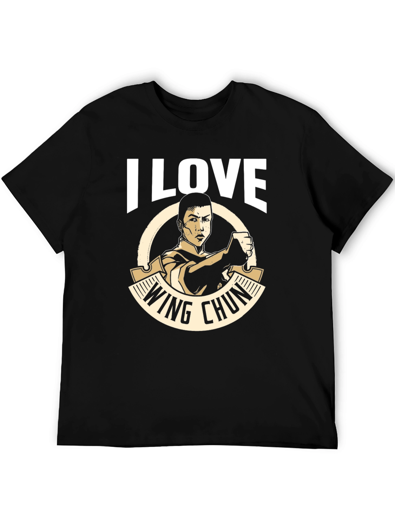 Black I Love Wing Chun Martial Arts T-Shirt view 5