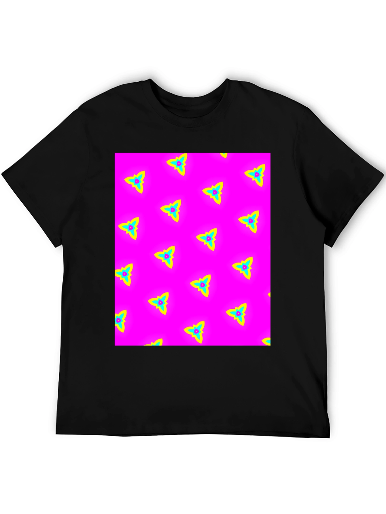 Black Vibrant Pattern Tee view 5