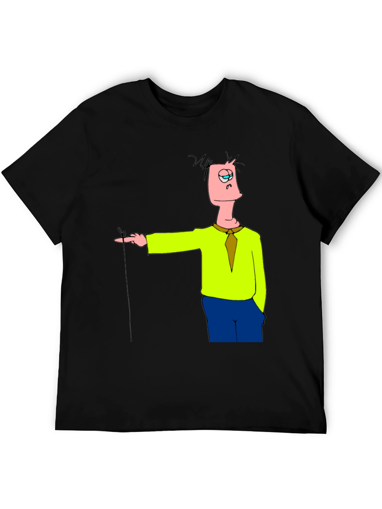 Black Cartoon Character Black T-Shirt view 5