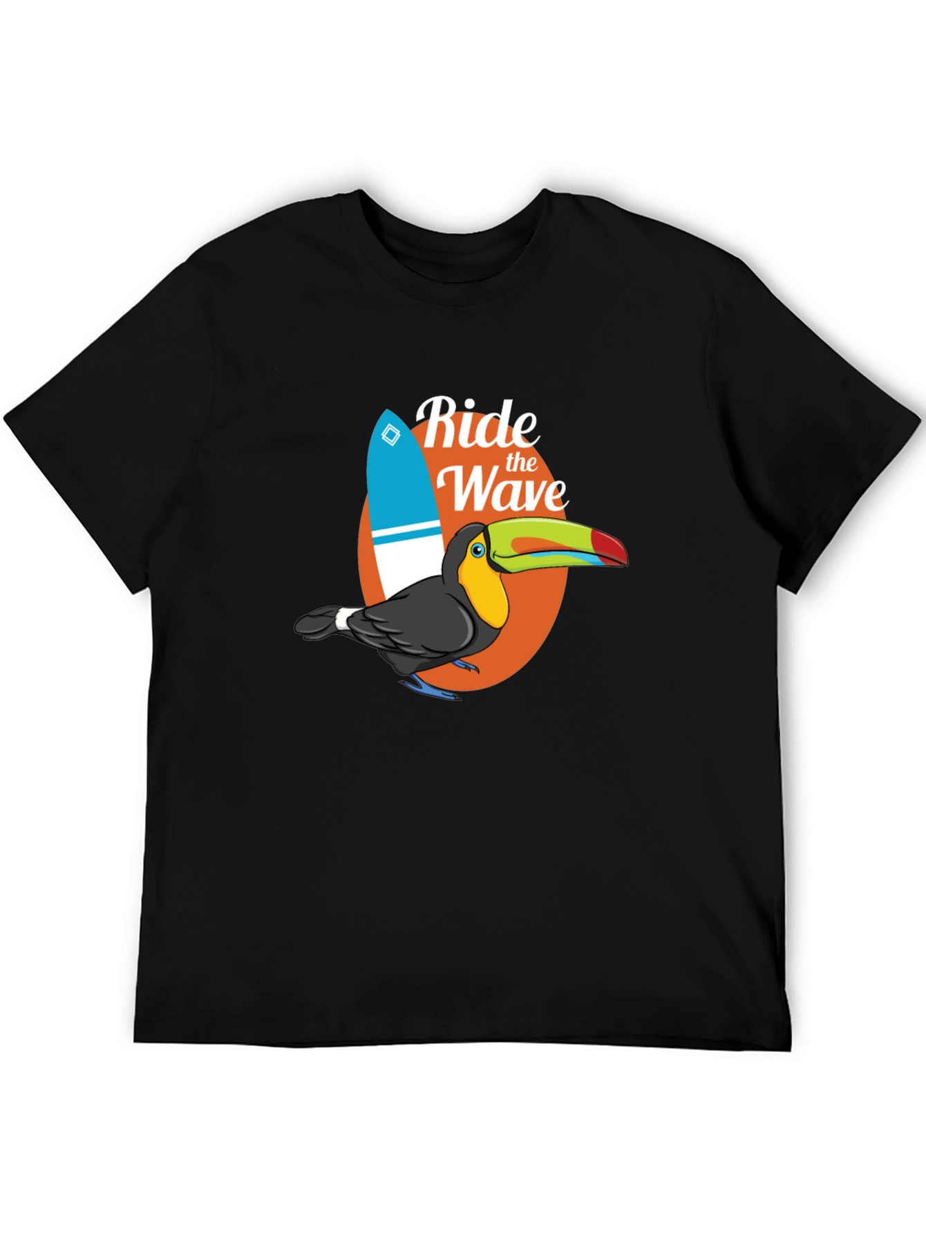 Black Ride the Wave Toucan Graphic T-Shirt view 5