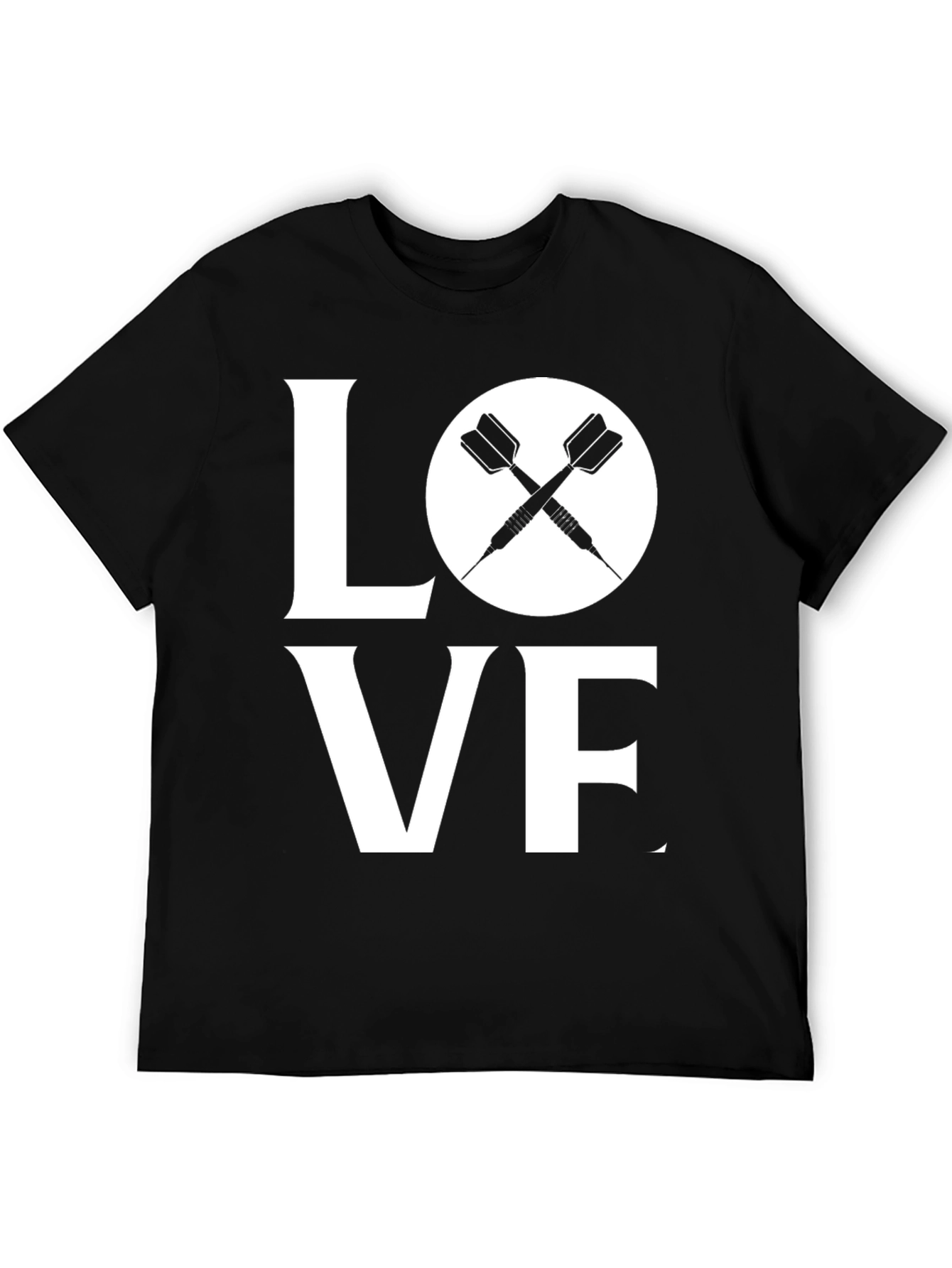 Black Love Darts Graphic Tee - Unisex Black T-Shirt view 5