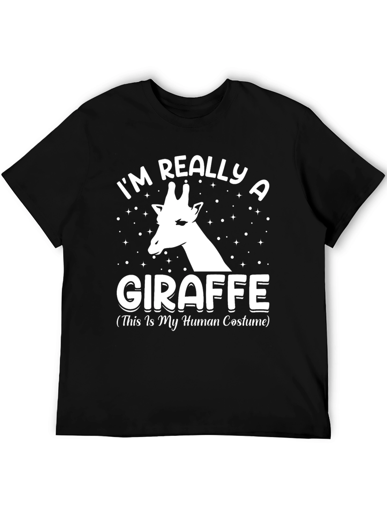 Black Funny Giraffe Human Costume T-Shirt view 5