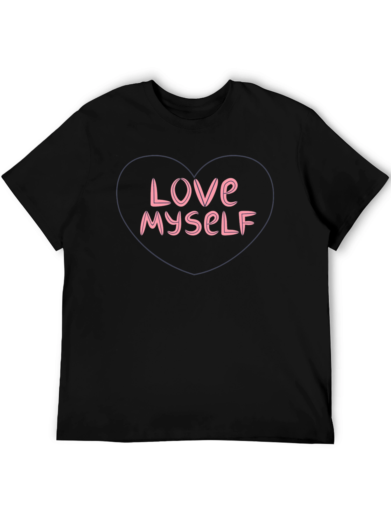 Black Love Myself Heart Graphic T-Shirt - Black view 5