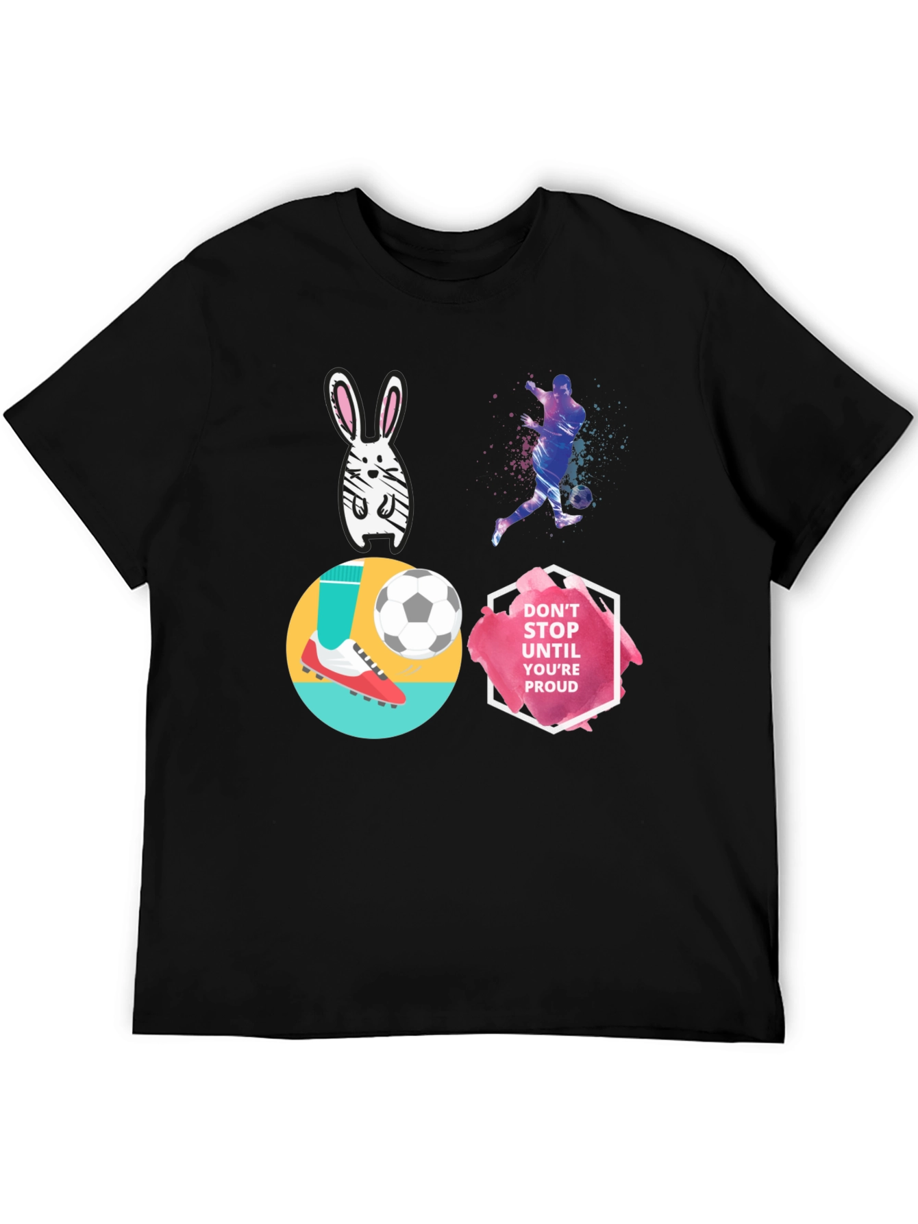 Black Soccer Dreams T-Shirt - Unique Graphic Tee view 5