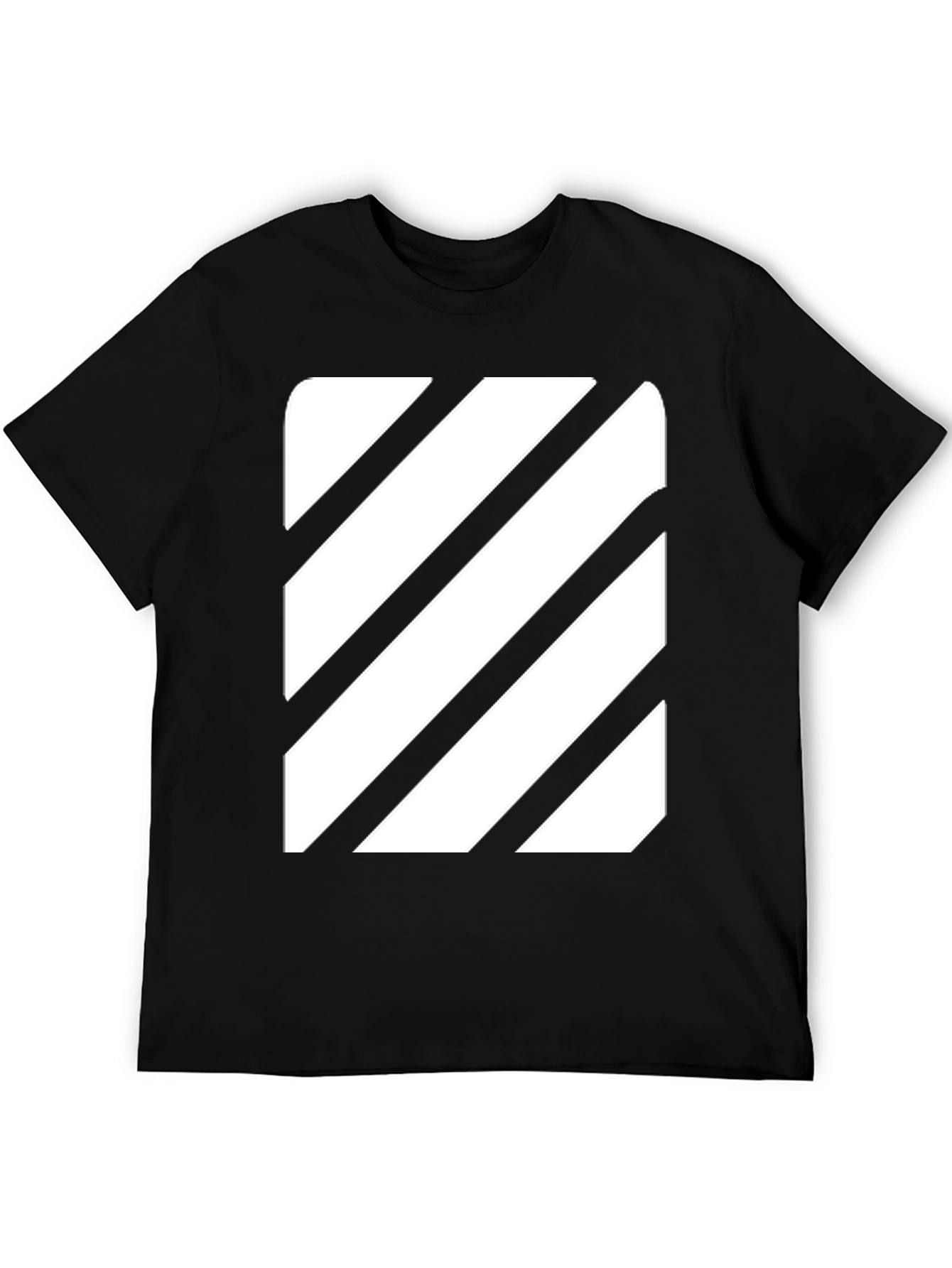 Black Striped Graphic Tee - Modern Casual Style view 5