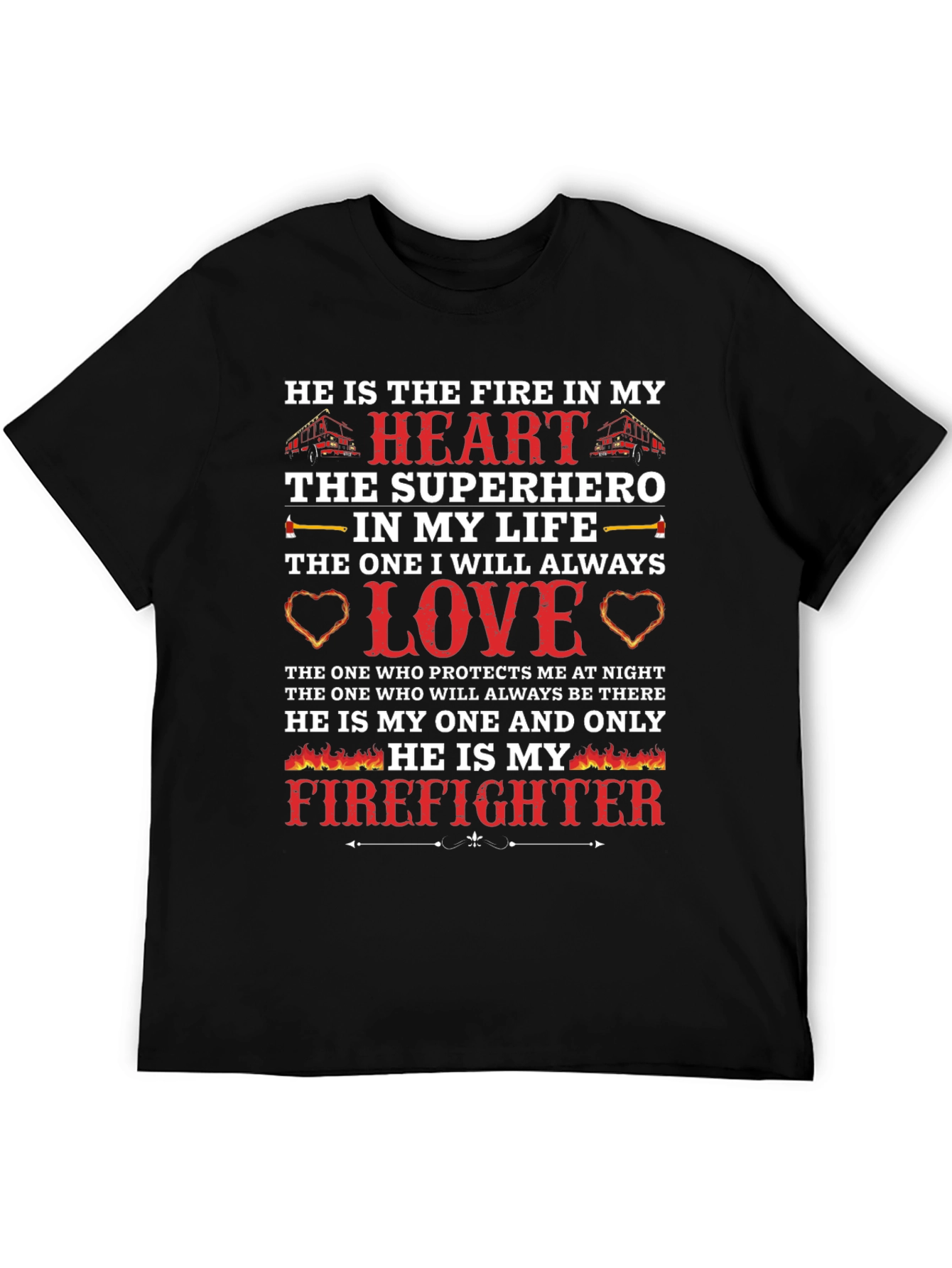 Firefighter Love T-Shirt - Hero's Heart - 5
