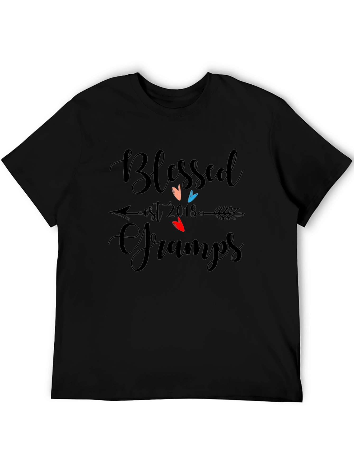 Black Blessed Gramps Est 2018 T-Shirt view 5