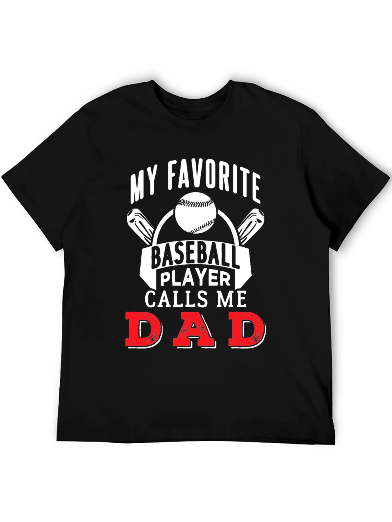 Black My Favorite Baseball Player Calls Me Dad T-Shirt view 5