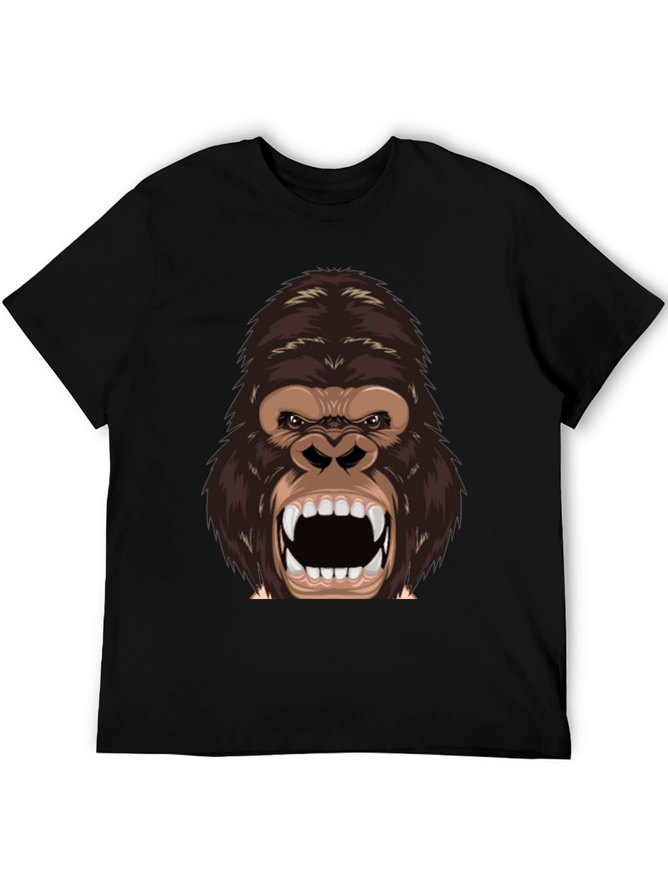 Black Furious Gorilla Graphic Tee - Black Cotton Blend Shirt view 5