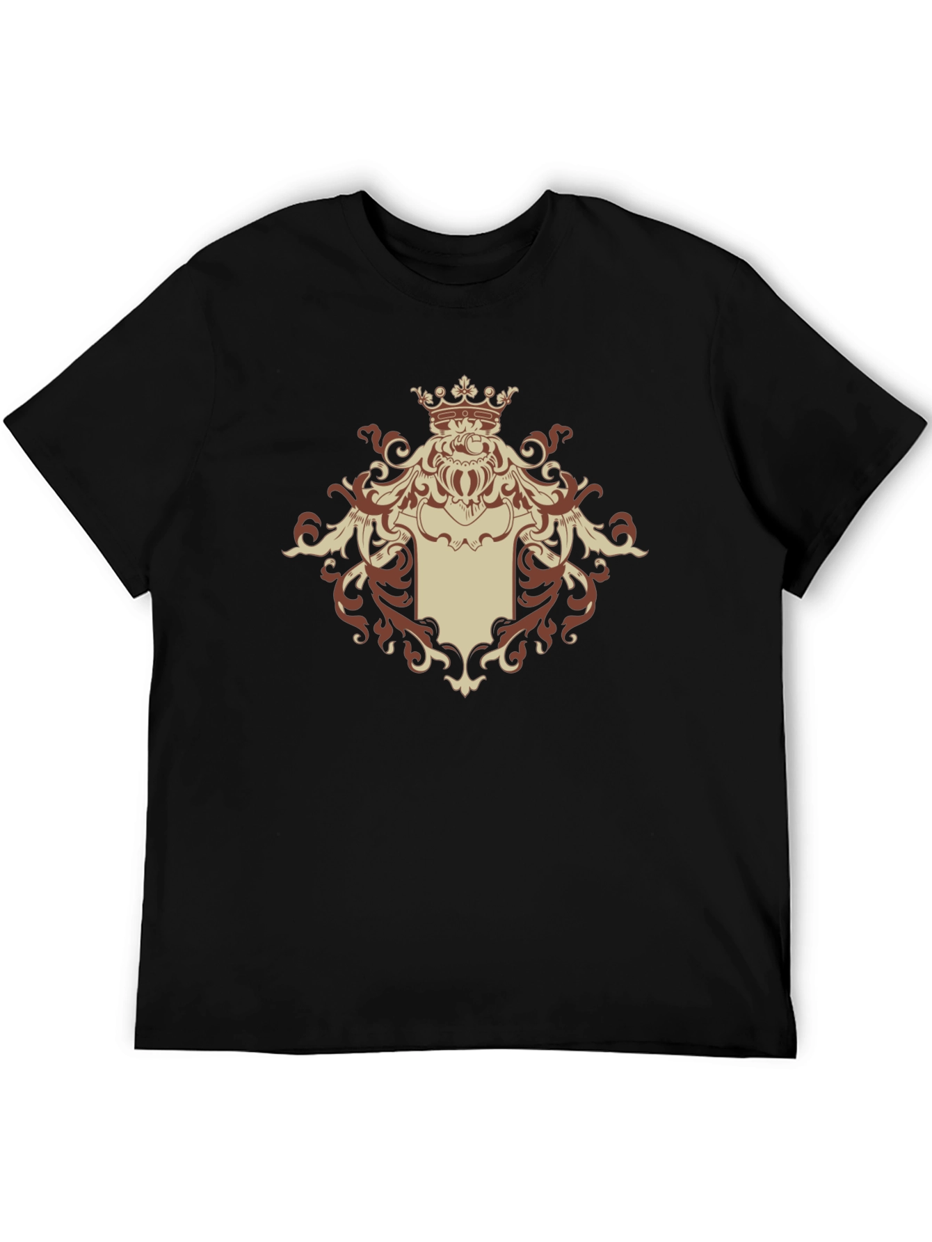 Black Regal Crest Graphic Tee - Premium Cotton Comfort view 5