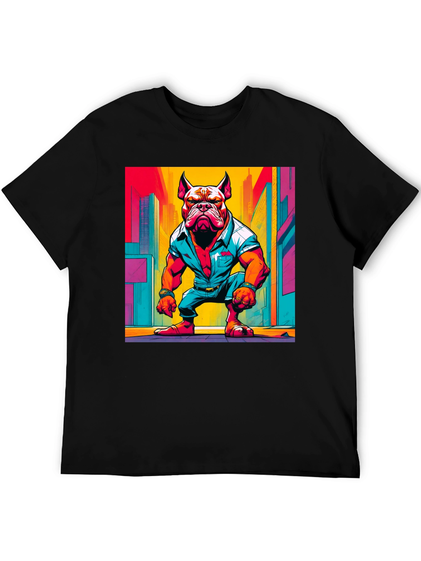Black Cool Dog Graphic Tee - Urban Style view 5