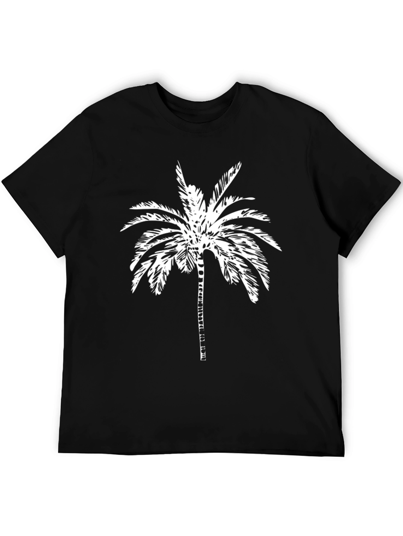 Black Tropical Palm Tree Graphic Tee - Black Cotton Shirt view 5