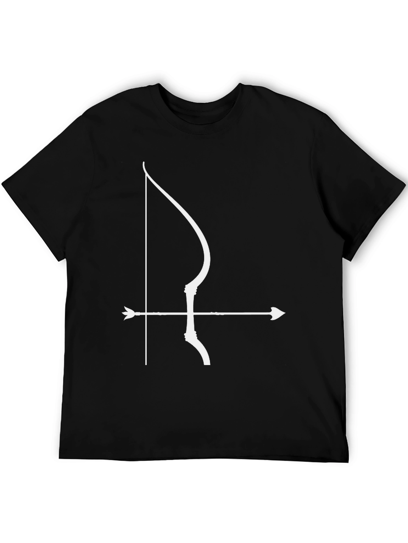 Black Archer Bow & Arrow Graphic Tee - Black Cotton view 5
