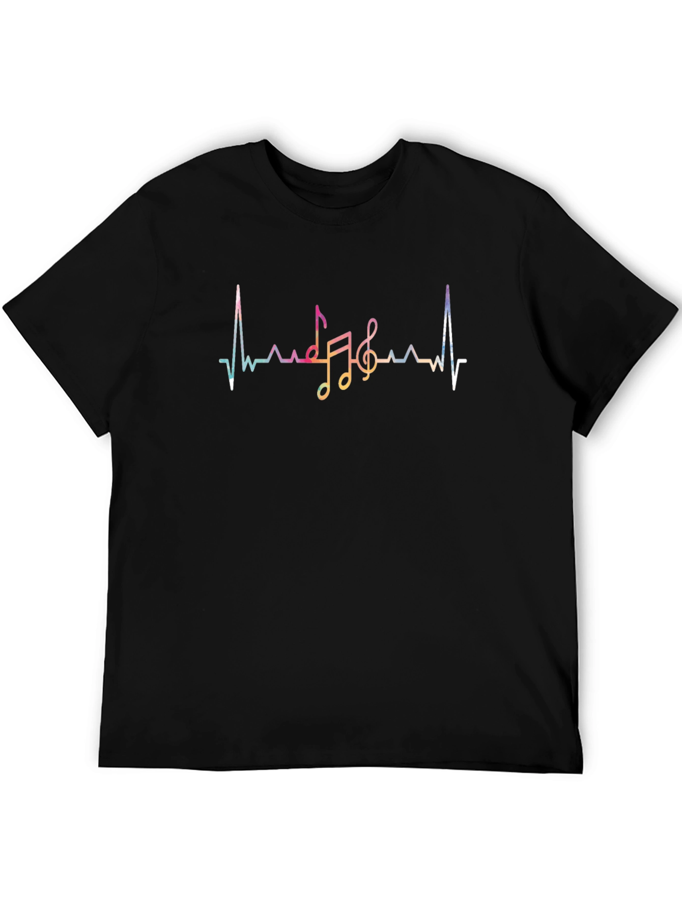 Black Music Heartbeat Graphic Tee - Black view 5
