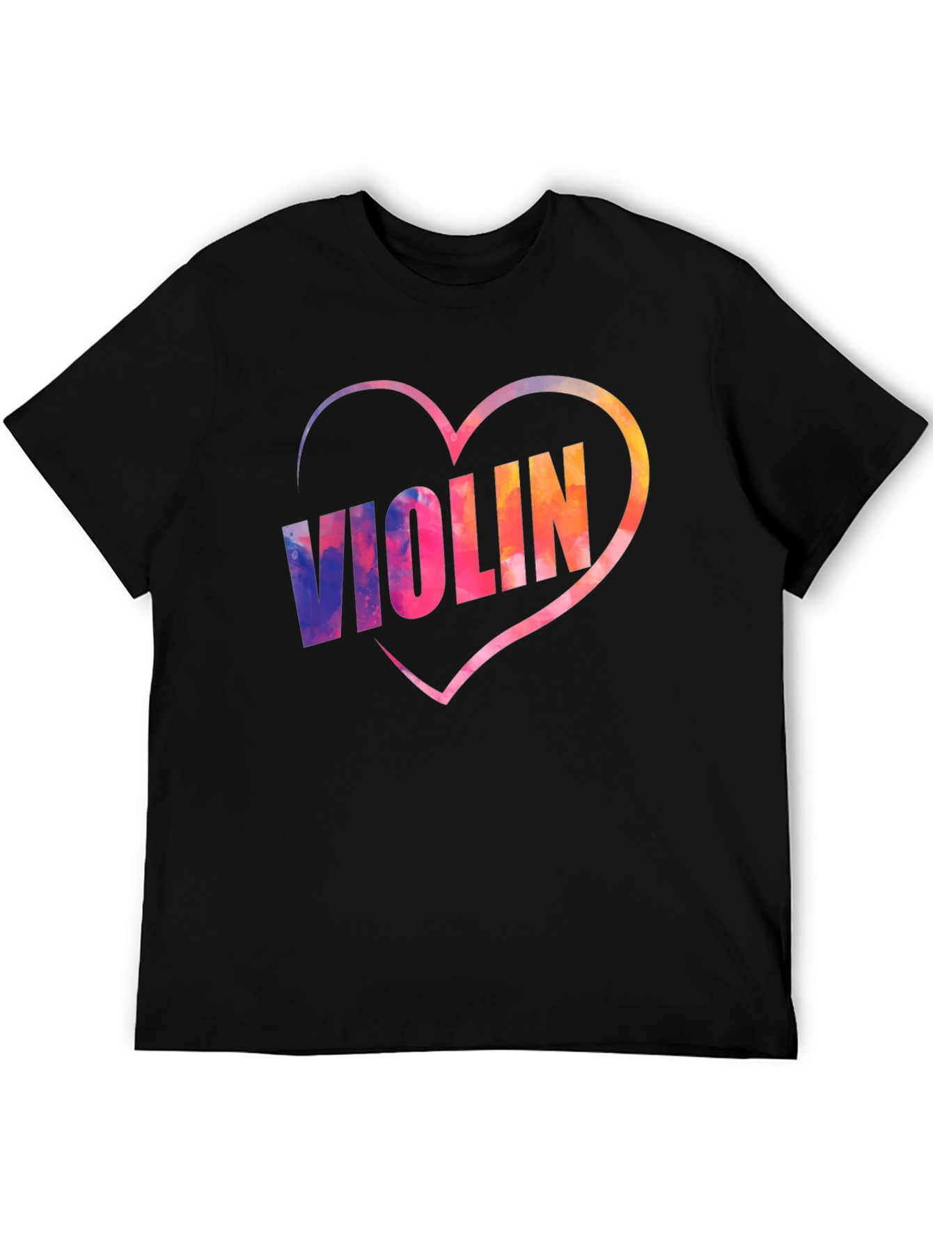 Black Violin Heart Graphic Tee - Music Lover Shirt view 5