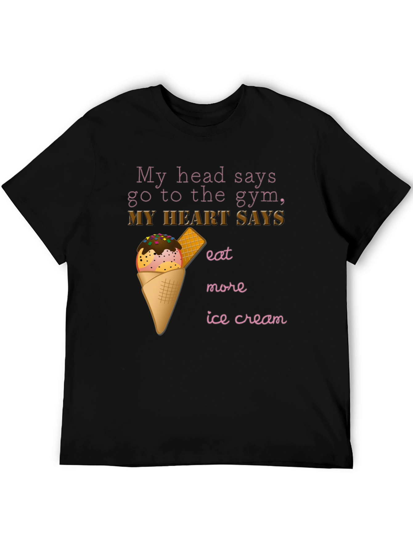 Black Gym vs Ice Cream T-Shirt view 5