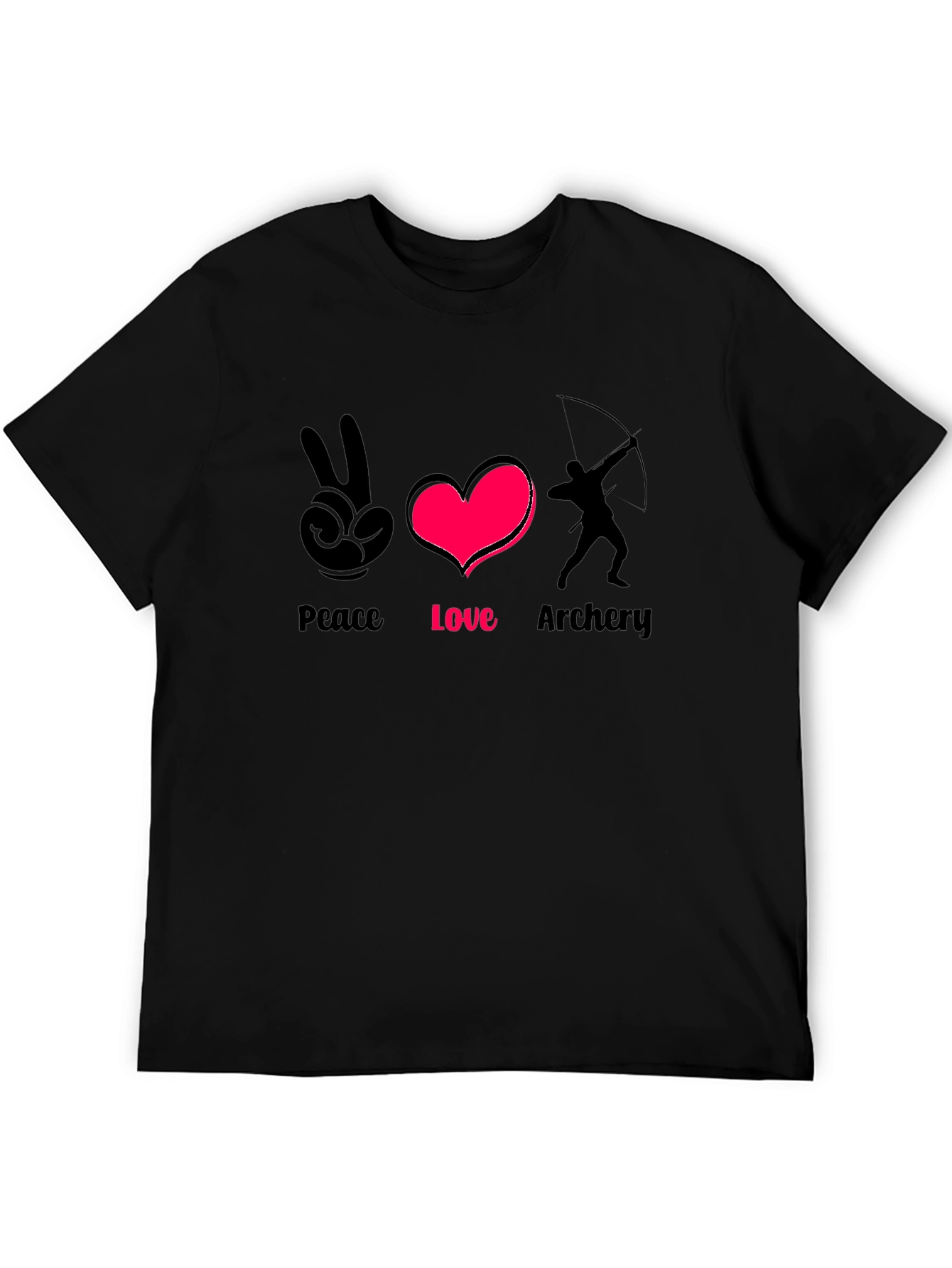 Black Peace Love Archery T-Shirt - Stylish Graphic Tee view 5