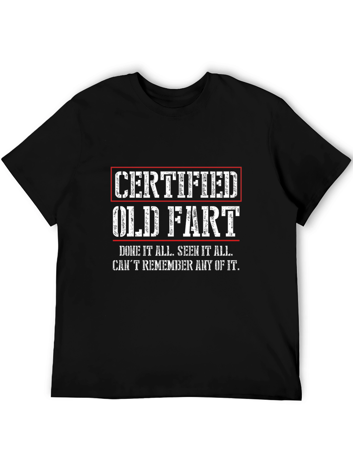 Black Certified Old Fart Graphic T-Shirt view 5