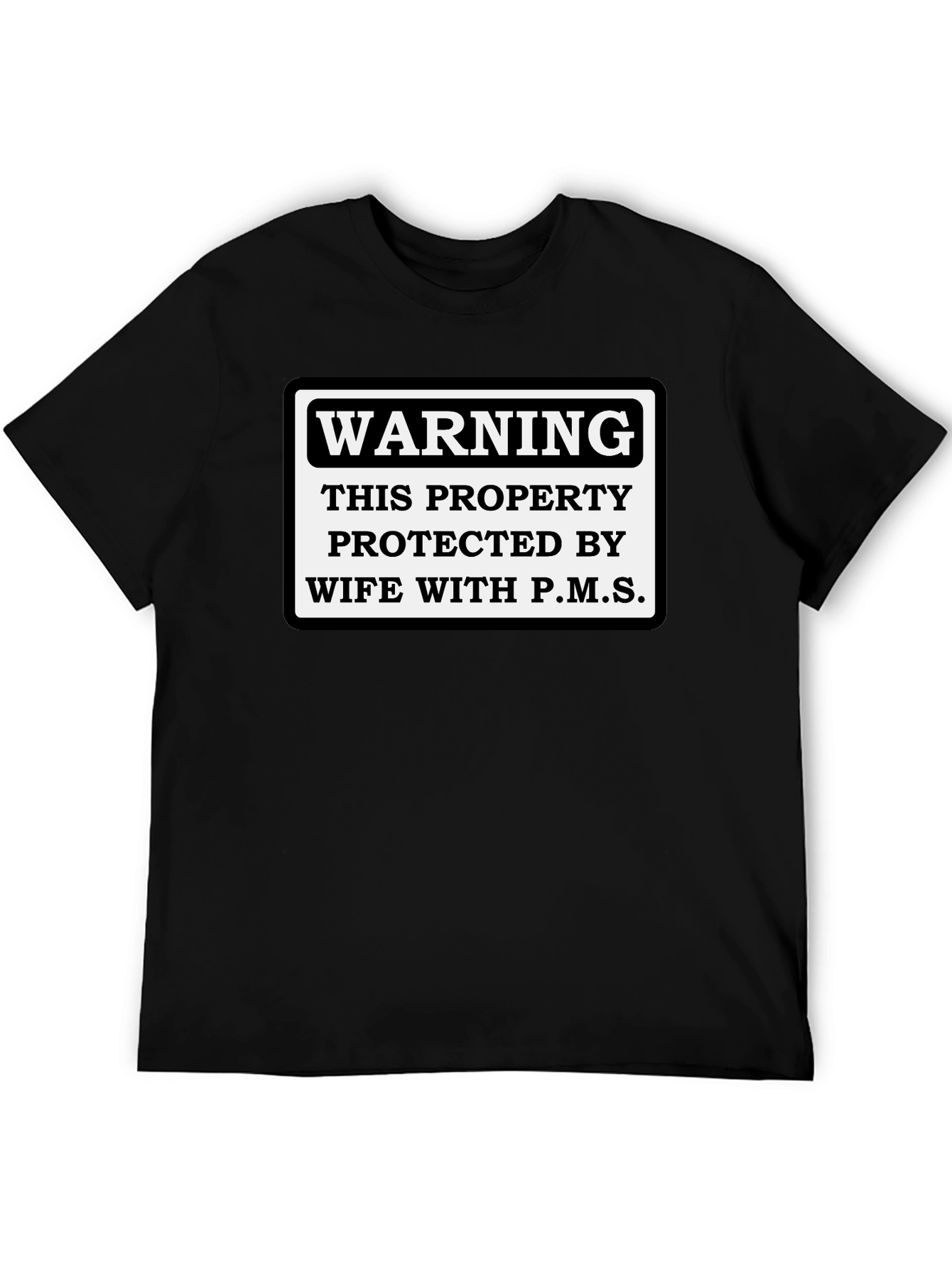 Black Warning Wife With P.M.S. T-Shirt view 5