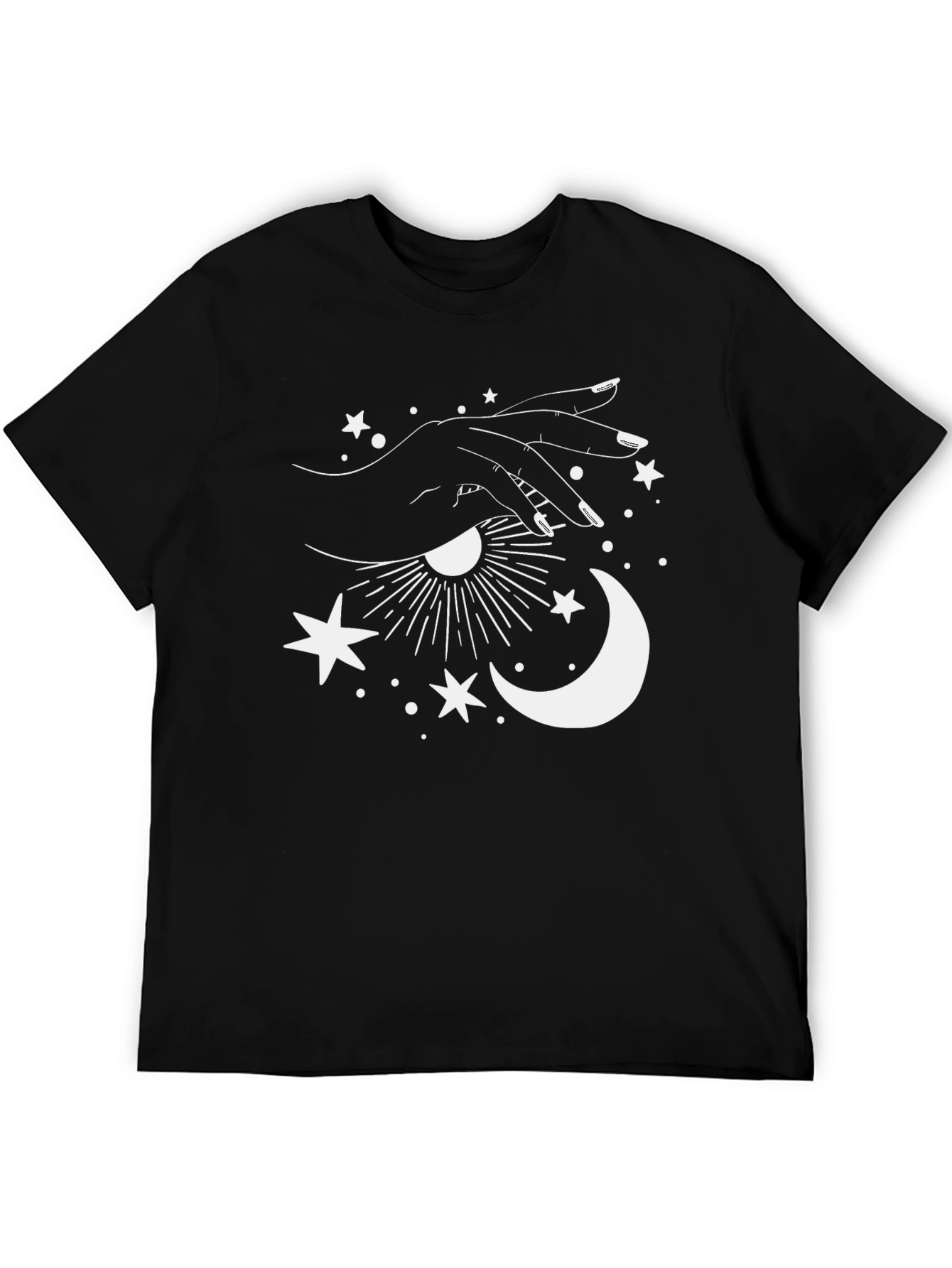 Black Celestial Hand Graphic Tee - Stylish Unisex T-Shirt view 5