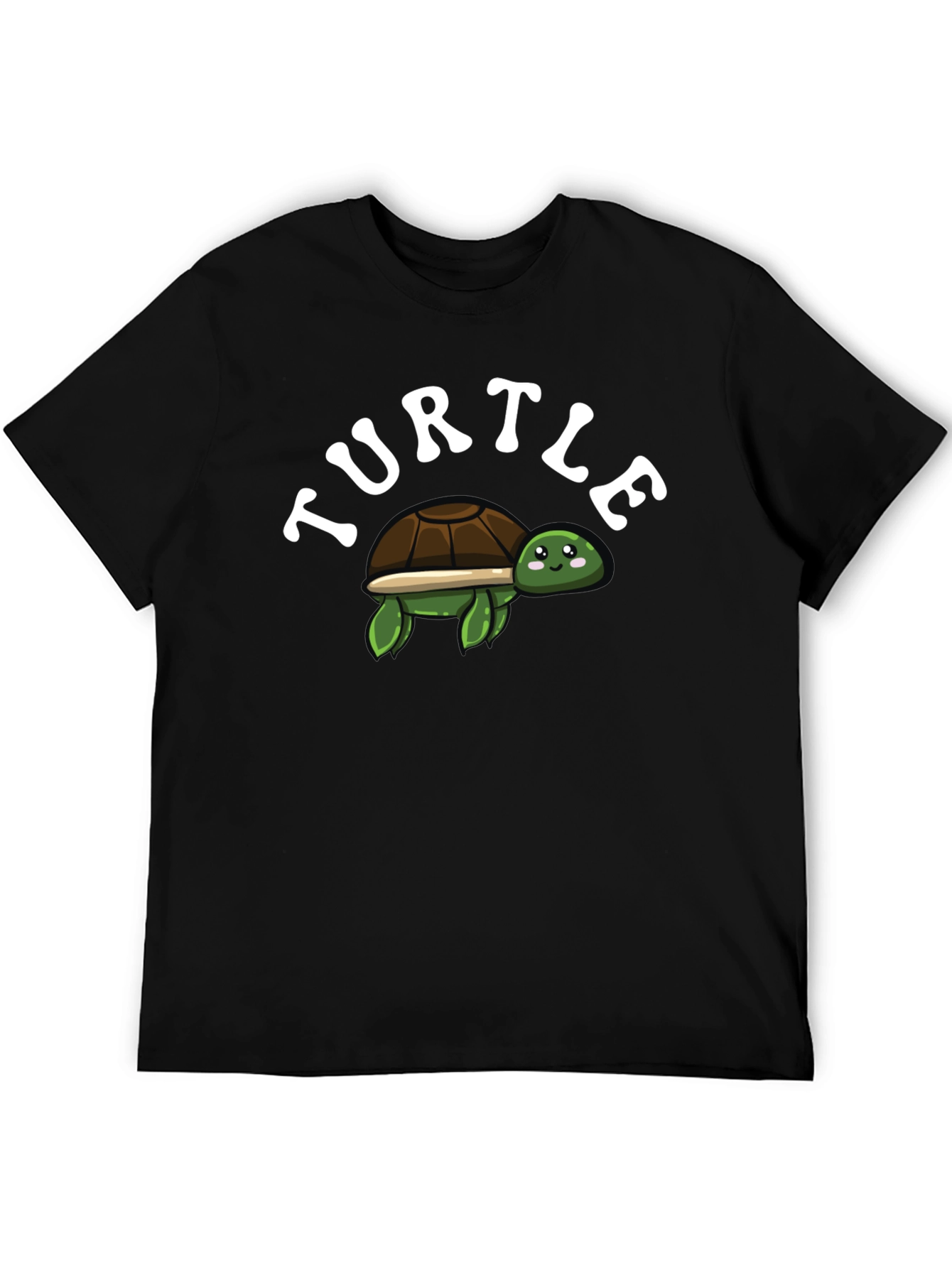 Black Cute Turtle Graphic T-Shirt - Black view 5