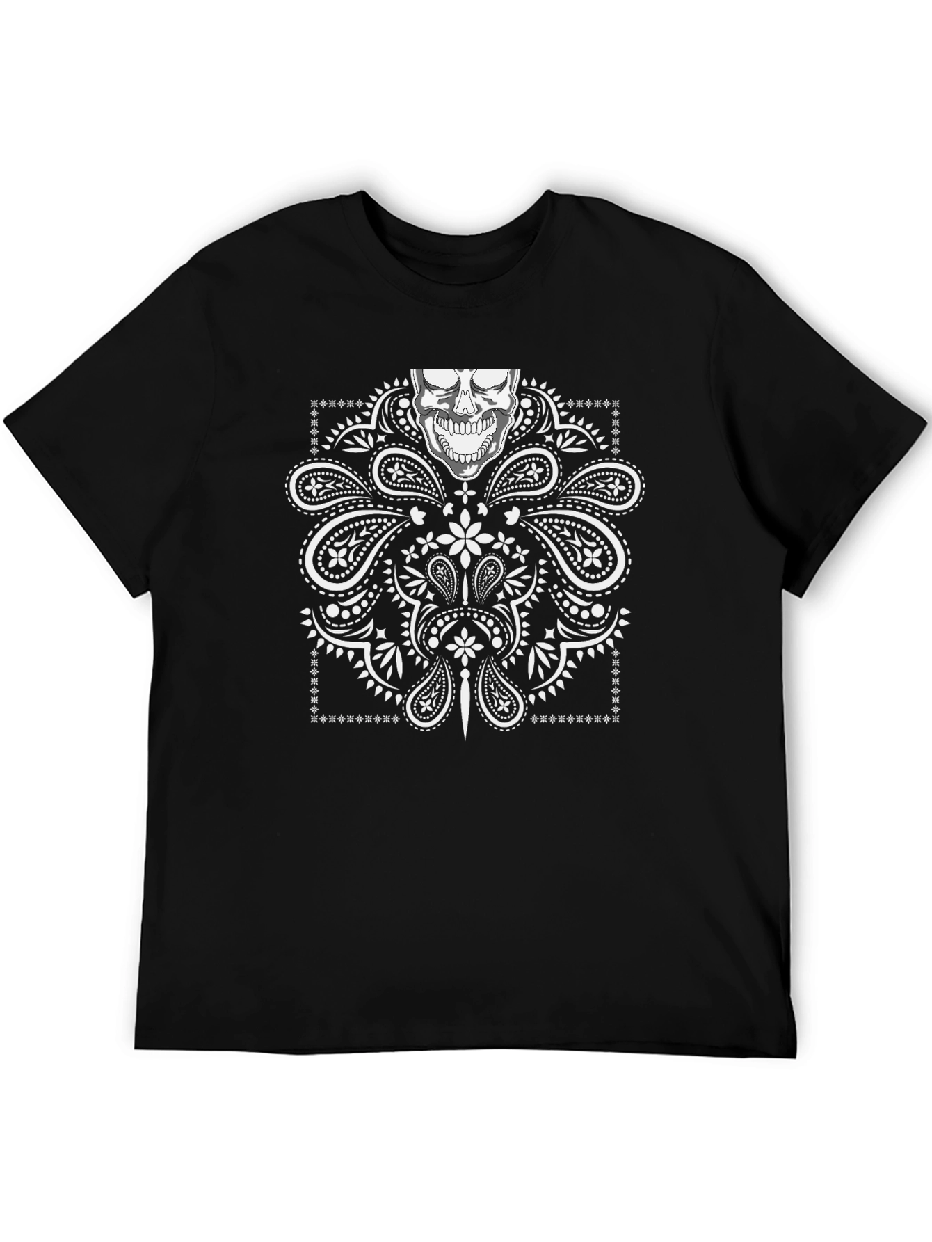 Black Skull Bandana Graphic Tee - Men's Black T-Shirt view 5