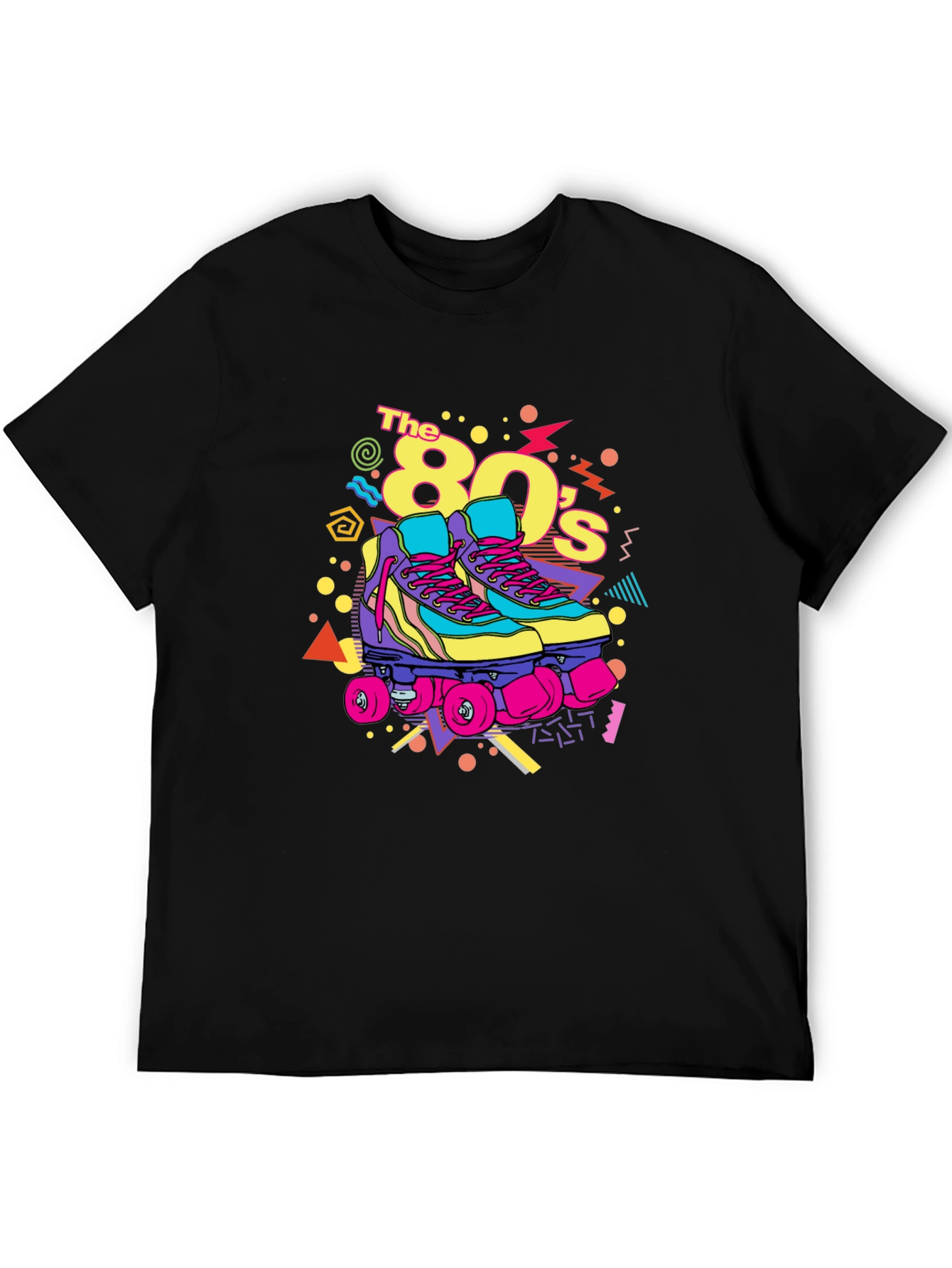 Black Retro 80's Roller Skate T-Shirt - Vintage Vibes view 5
