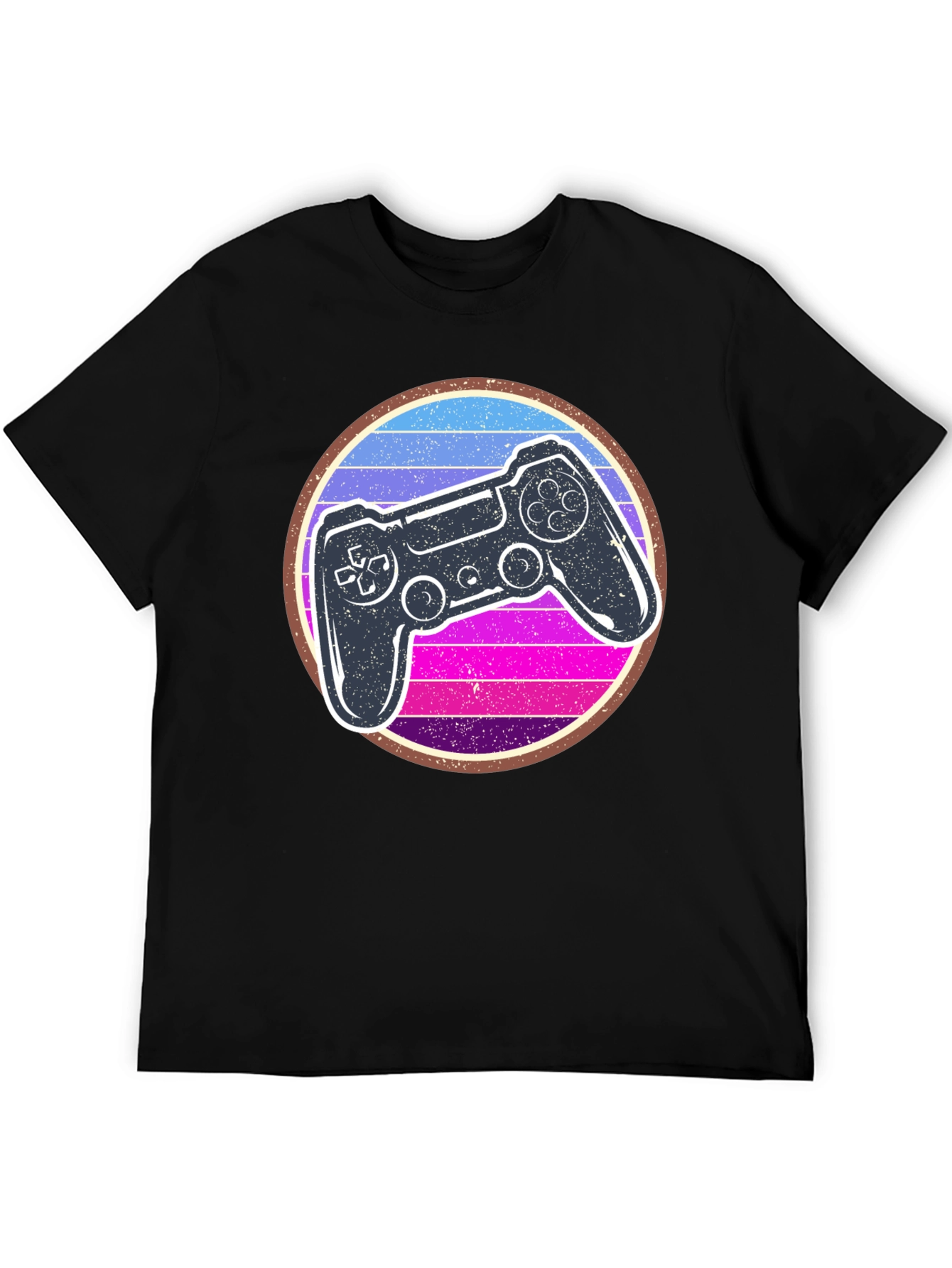 Black Retro Gaming Controller Graphic Tee view 5