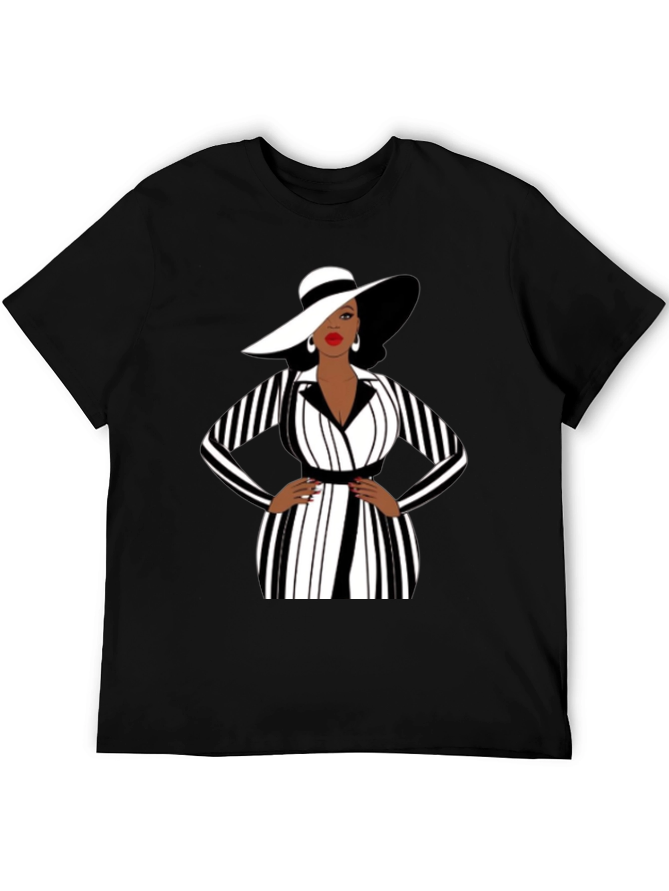 Black Sophisticated Lady Graphic Tee - Black view 5