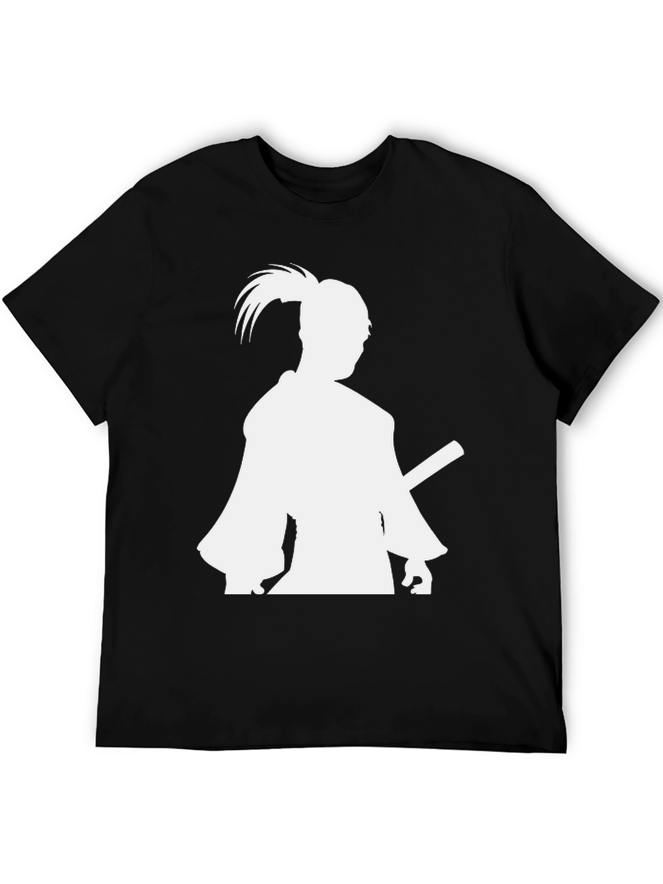 Black Samurai Silhouette T-Shirt - Black view 5