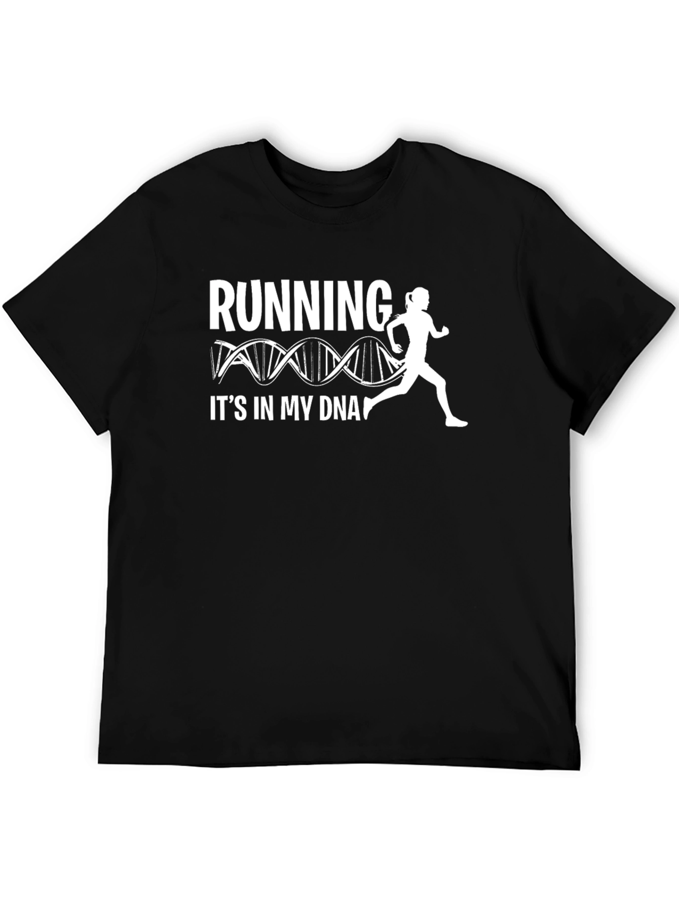 Black Running DNA T-Shirt - Black Graphic Tee view 5