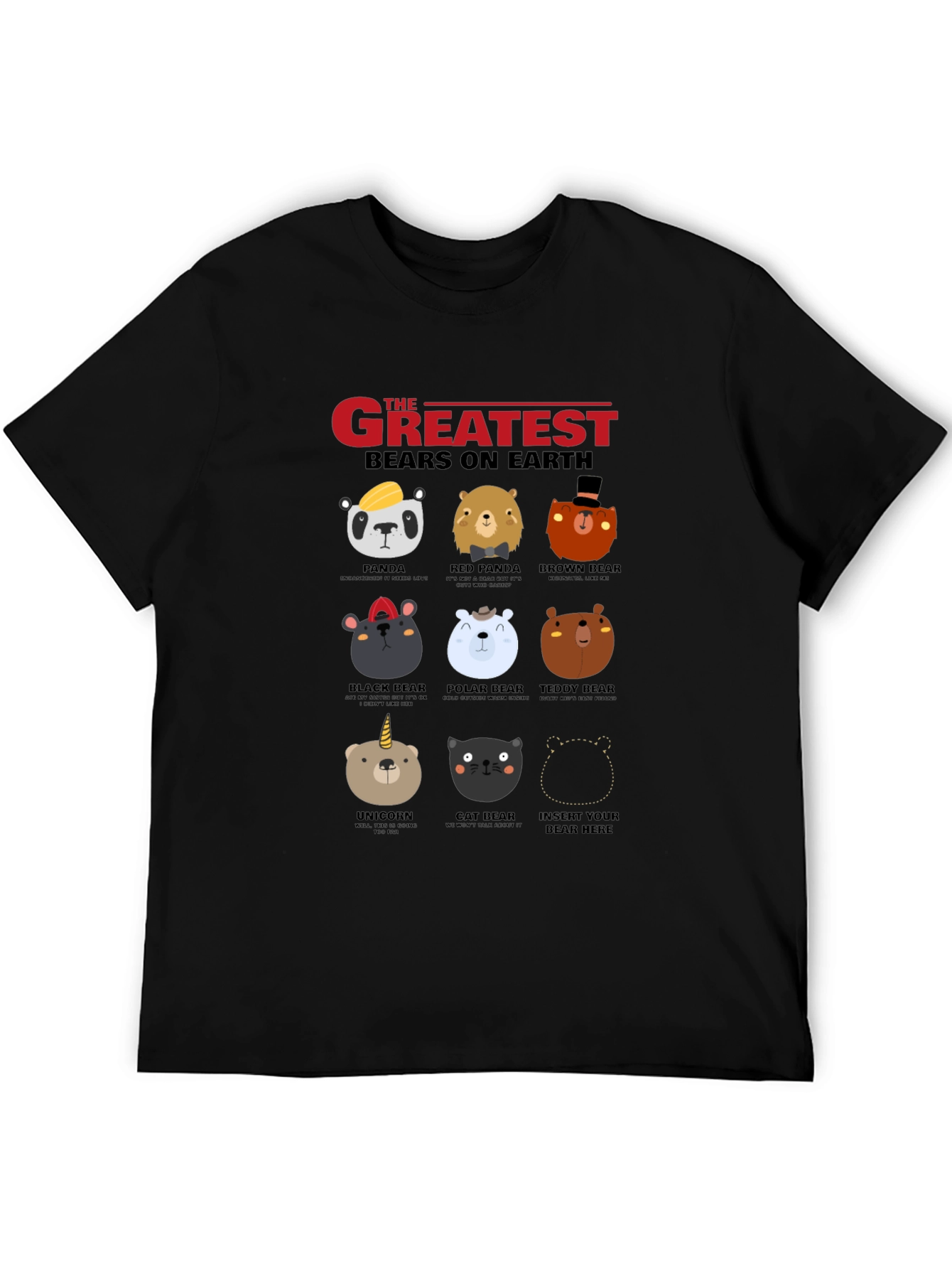 Black Greatest Bears on Earth Graphic T-Shirt view 5