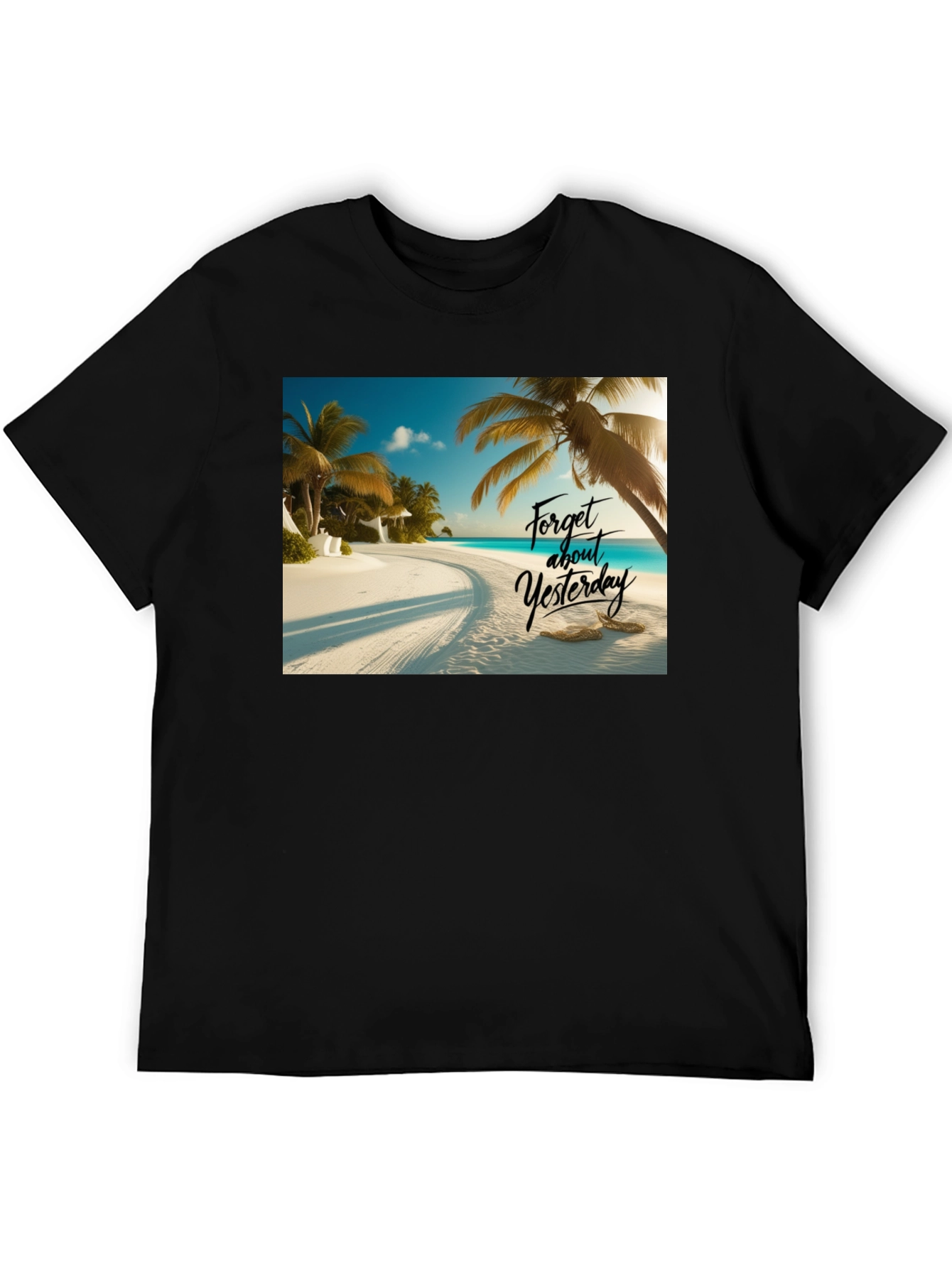 Beach Vibes Black T-Shirt - Forget Yesterday - 5