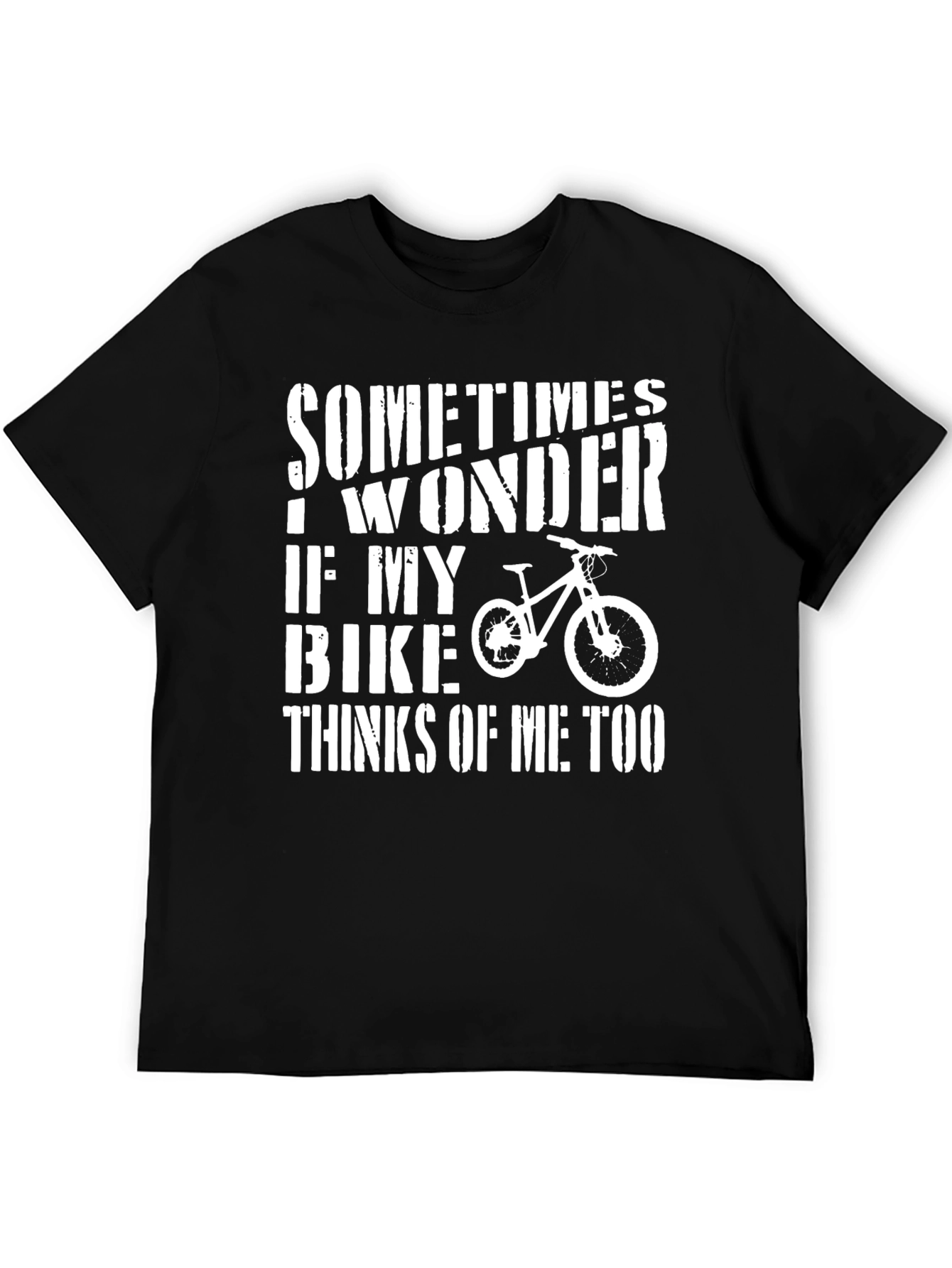 Black Funny Biker T-Shirt - "Sometimes I Wonder..." view 5