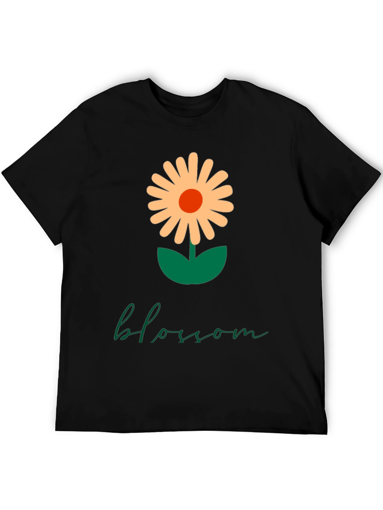 Black Blossom Graphic Tee - Modern Flower Design view 5