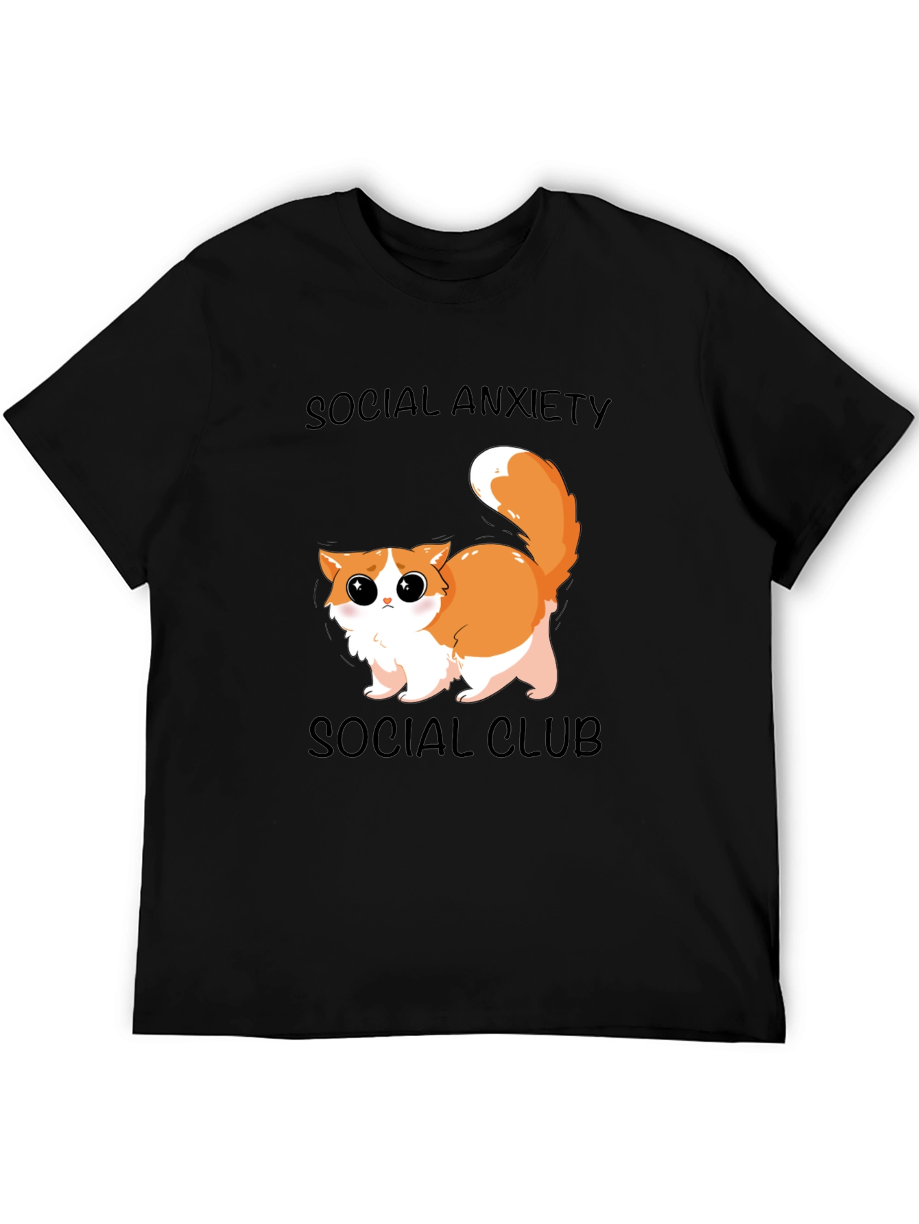 Black Social Anxiety Cat T-Shirt: Cute & Comfy view 5