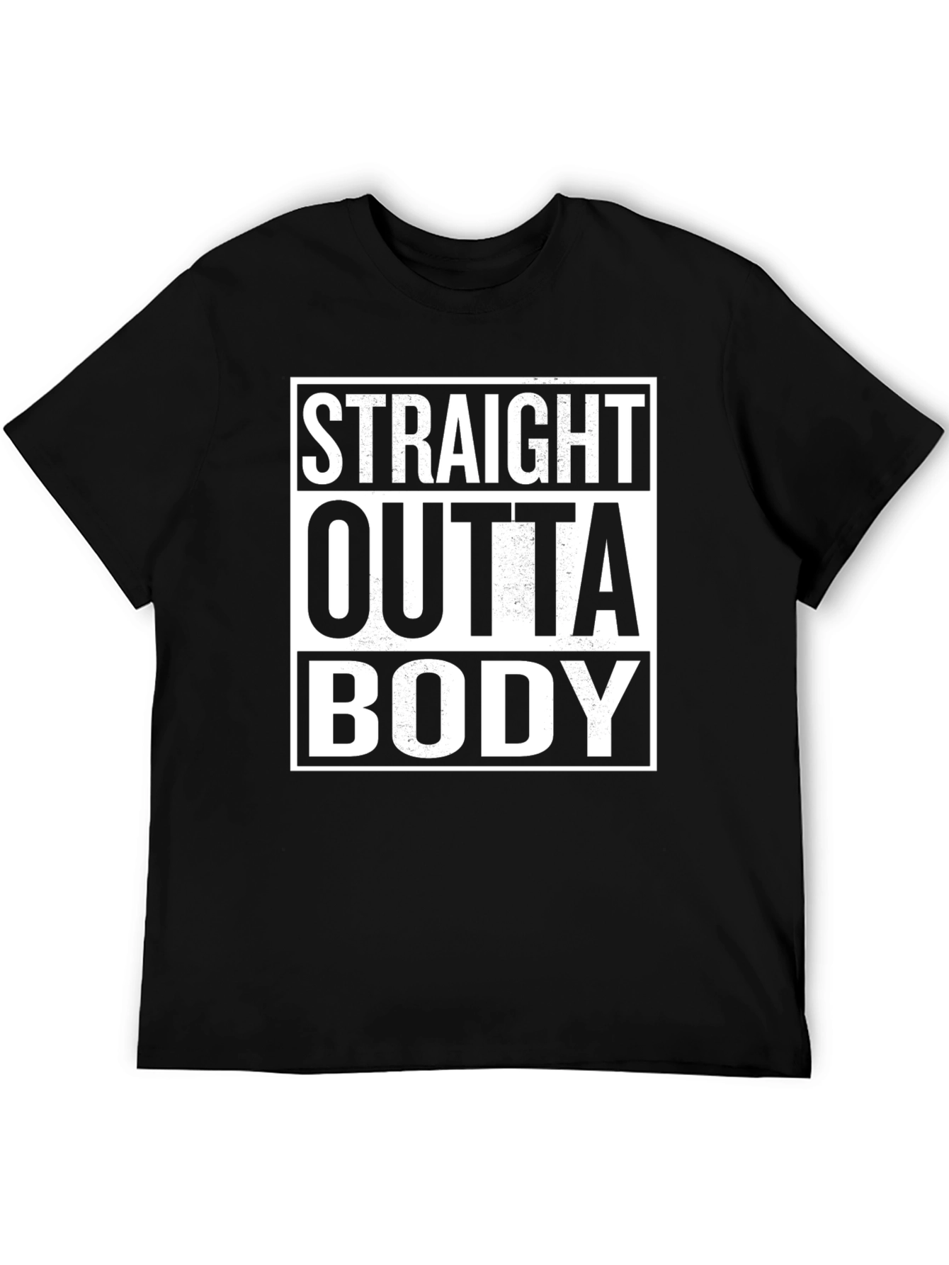 Black Straight Outta Body Black Graphic Tee view 5