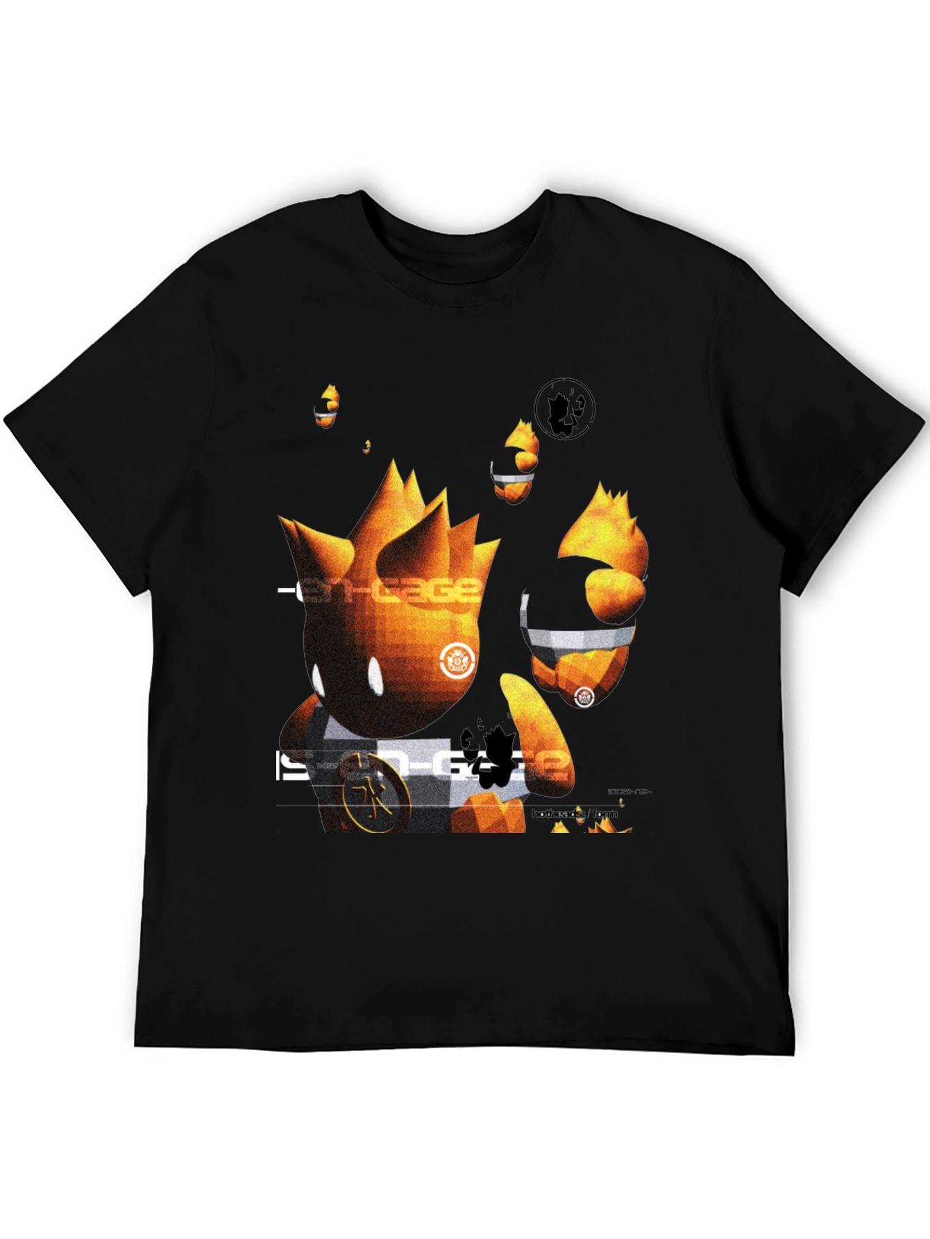 Black Abstract Graphic Print Black T-Shirt view 5