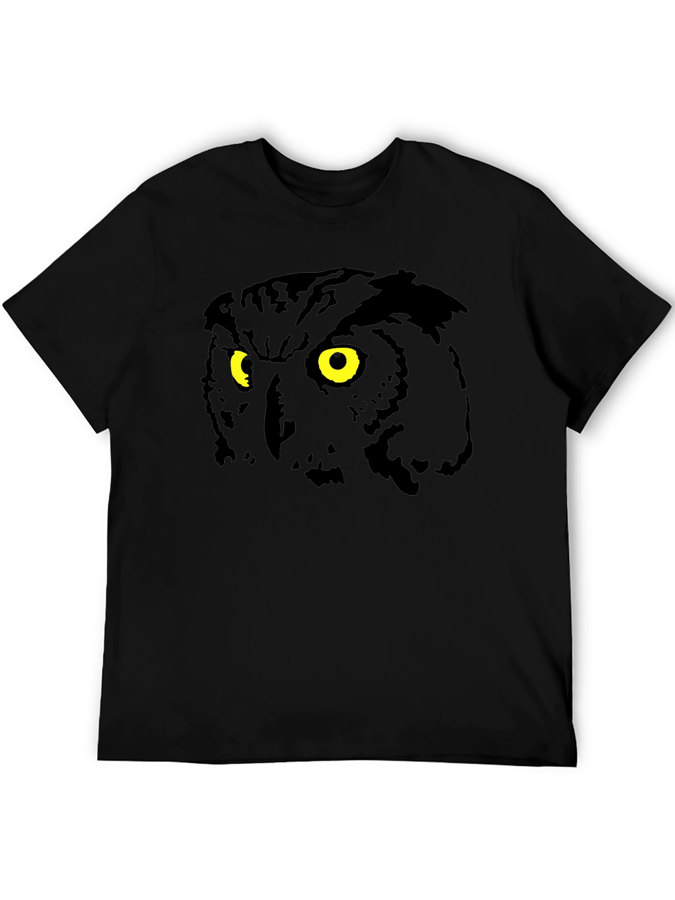 Black Owl Eyes Graphic Black T-Shirt view 5